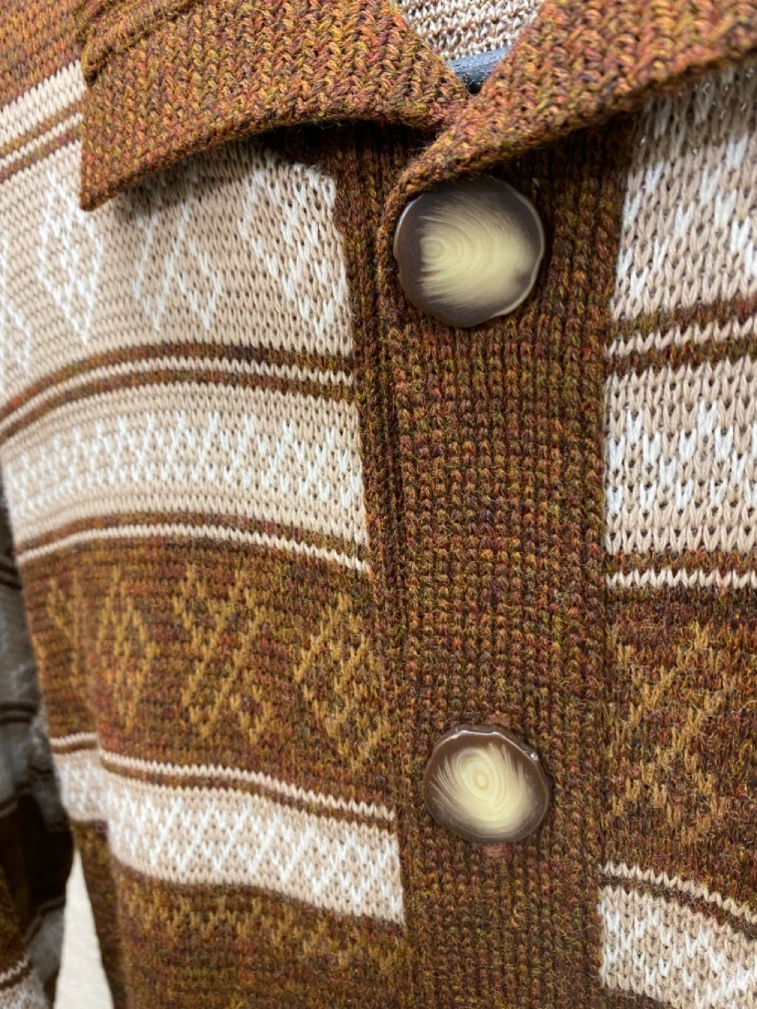 Vintage 1950’s Sears Button Front Grandpa Brown Cardigan - L - photo 3
