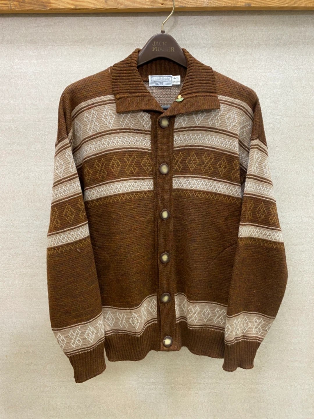 Vintage 1950’s Sears Button Front Grandpa Brown Cardigan - L