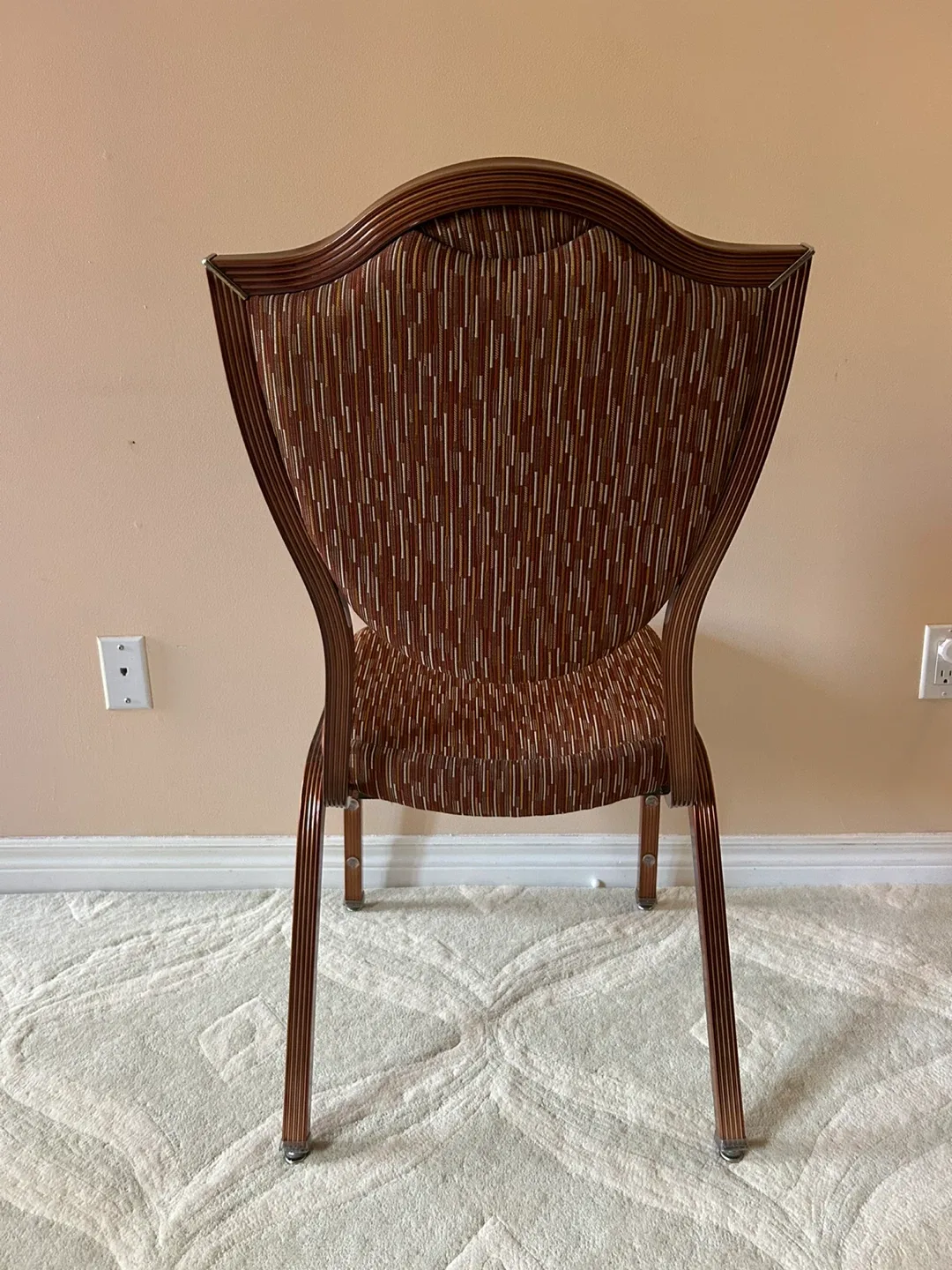 Brown Patterned Upholstered Dining Chair image indicator(4)