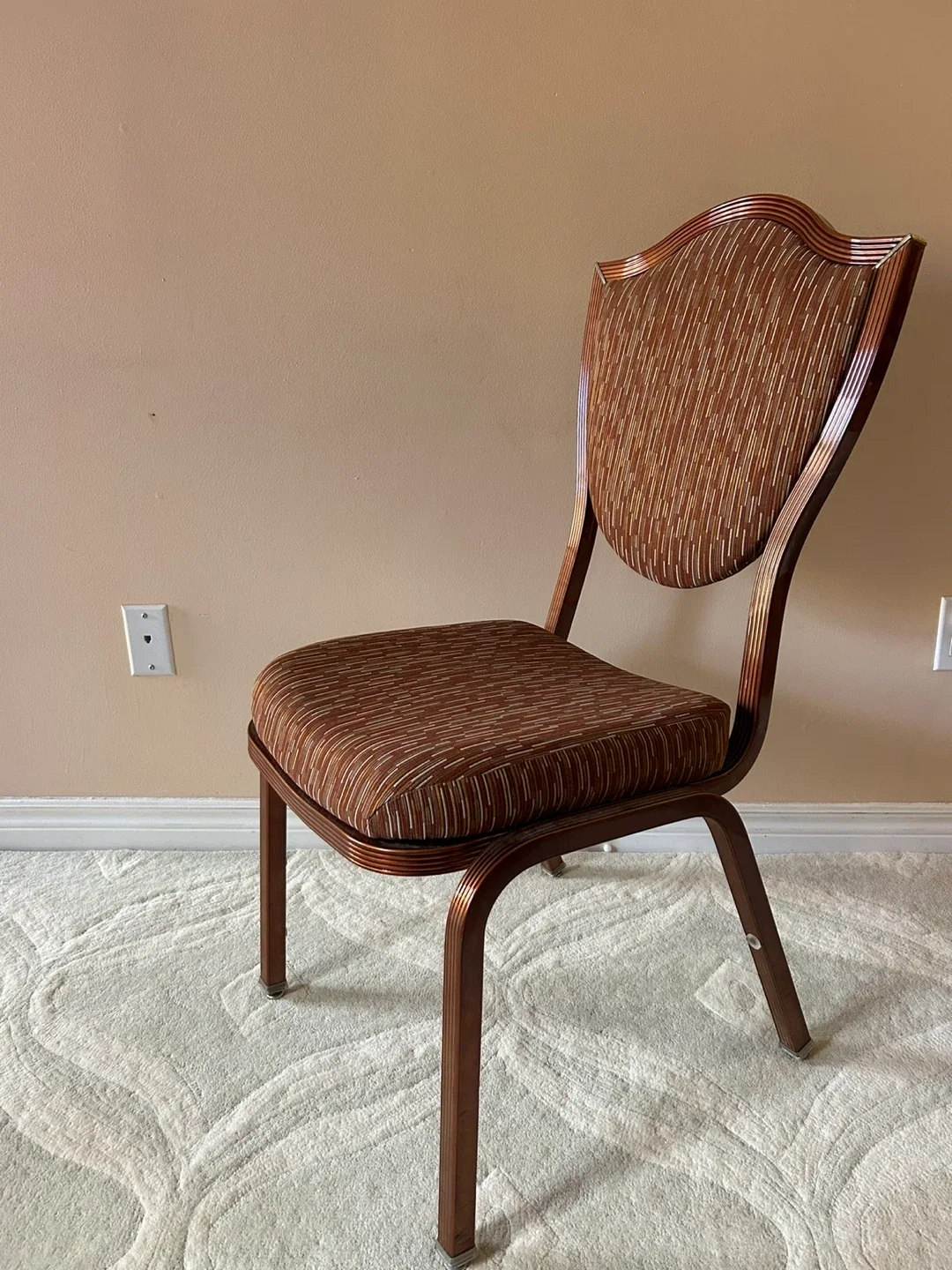 Brown Patterned Upholstered Dining Chair image indicator(3)