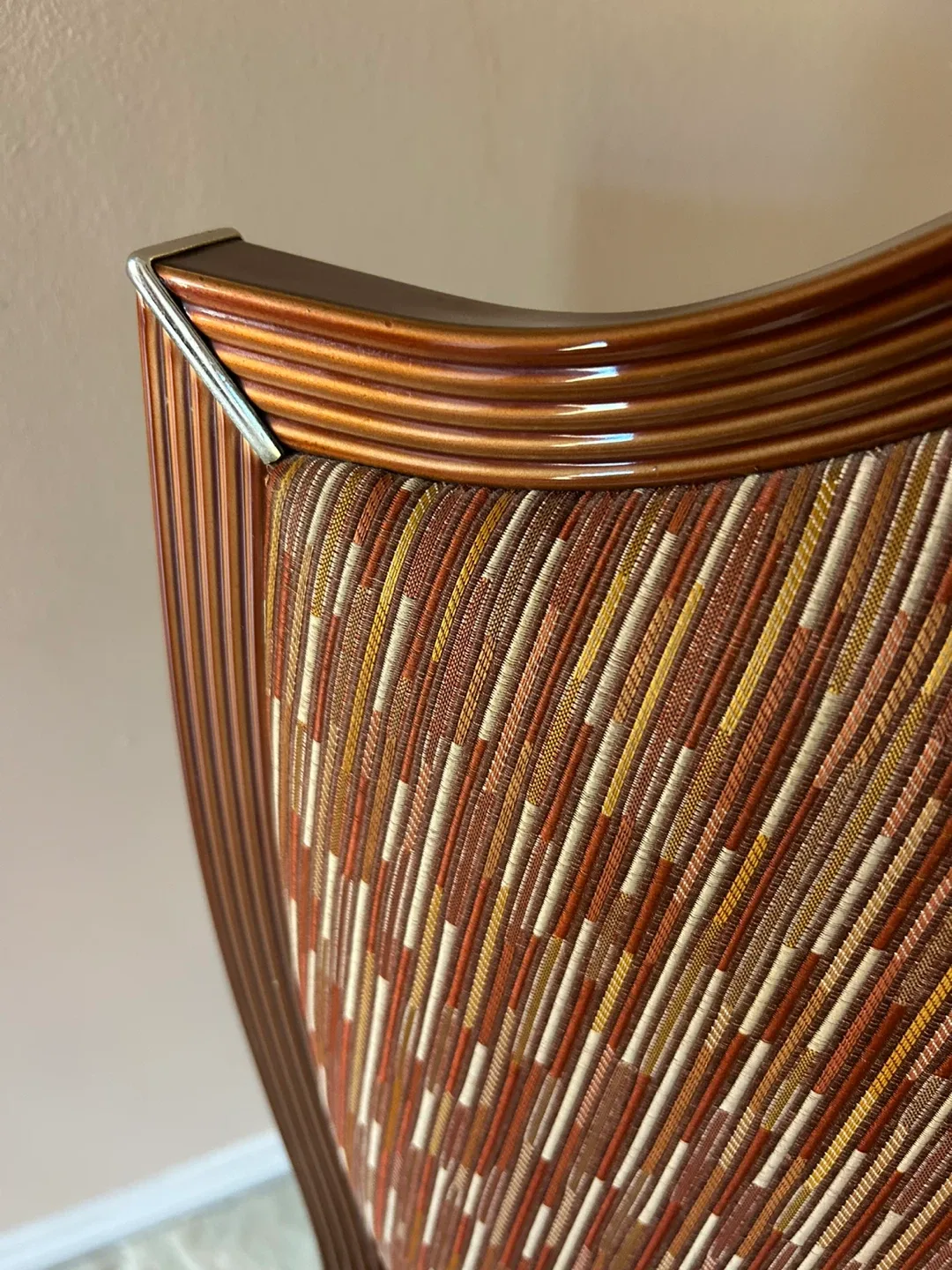 Brown Patterned Upholstered Dining Chair image indicator(5)