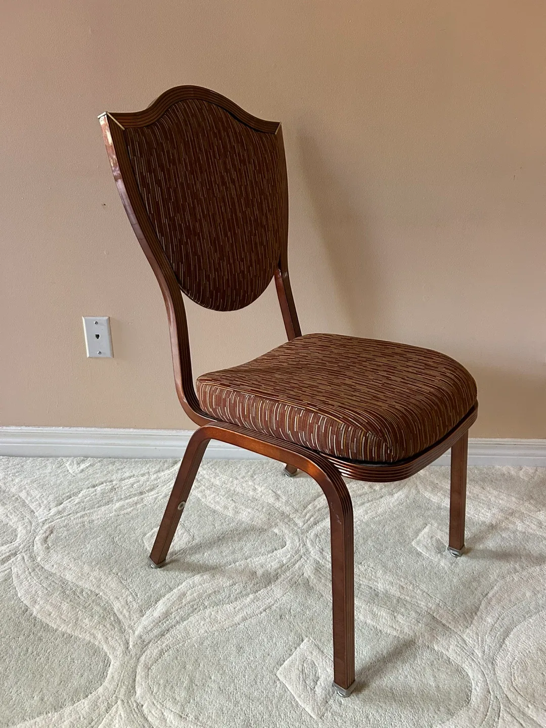 Brown Patterned Upholstered Dining Chair image indicator(2)
