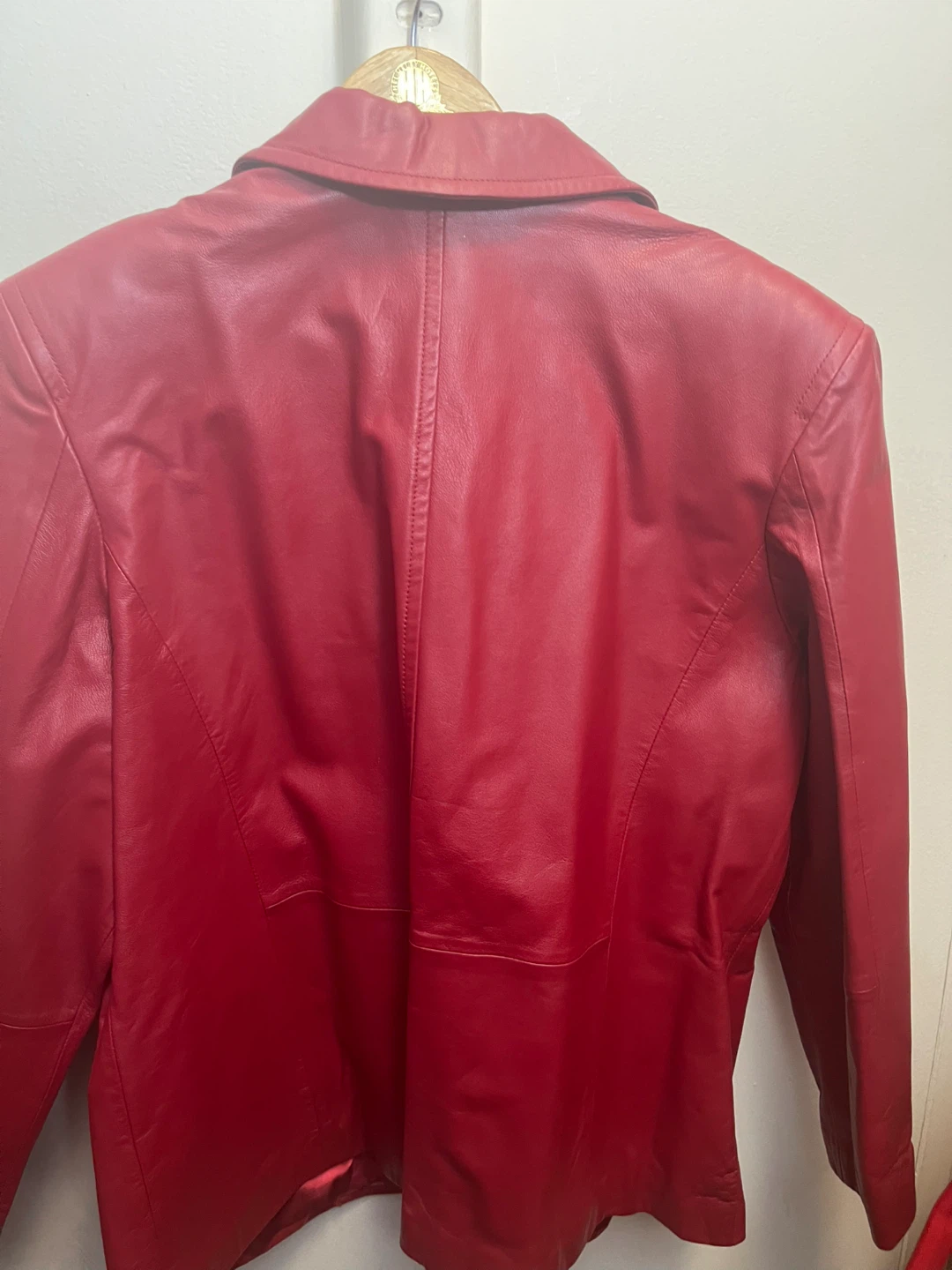 Margaret Godfrey Red Leather Blazer - photo 2