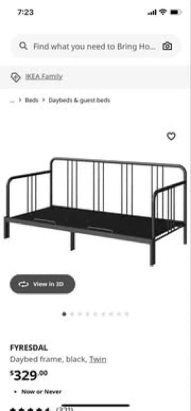 IKEA FYRESDAL Daybed Frame - Black, Twin image indicator(3)