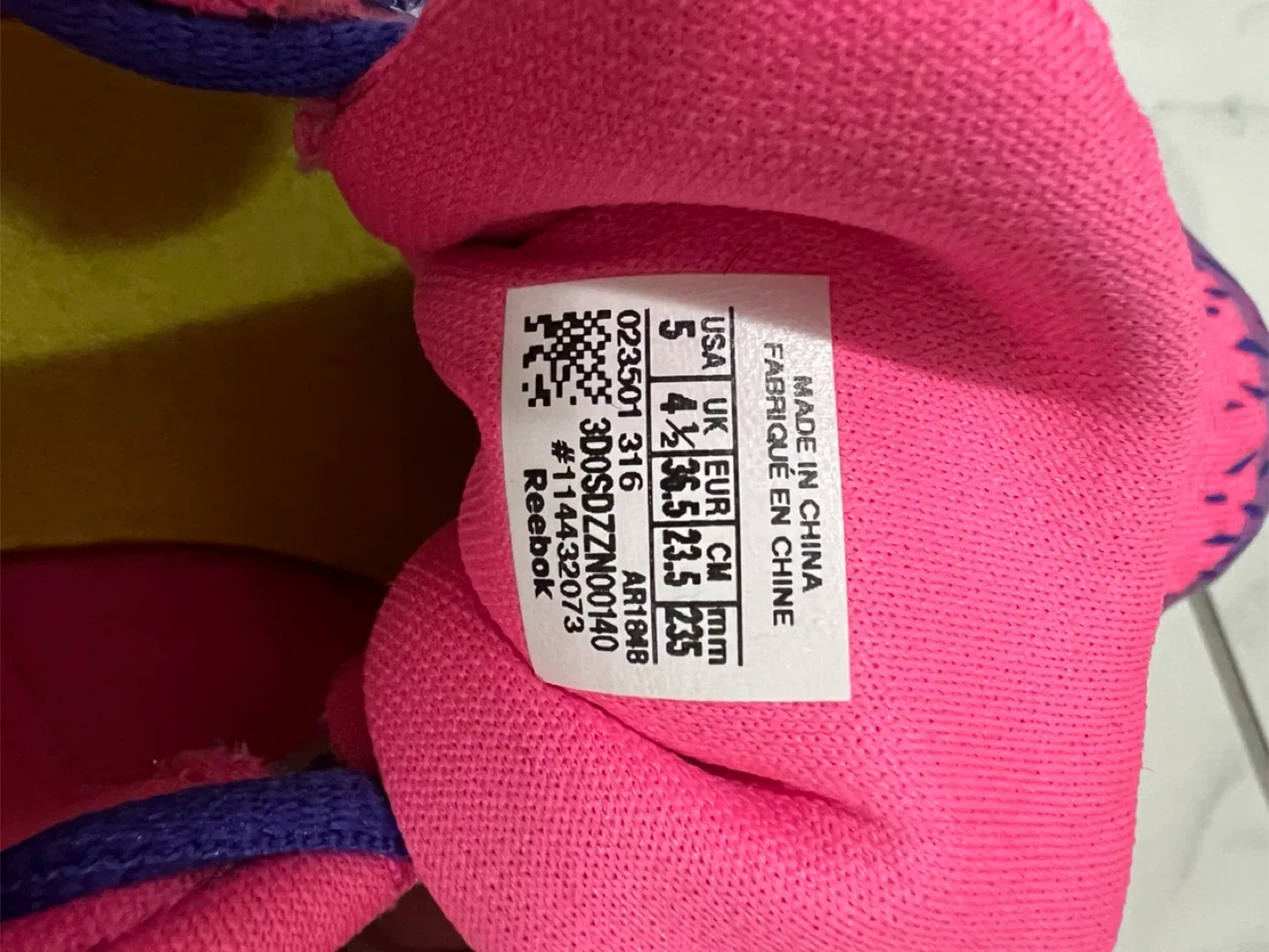 Reebok Pink & Purple Running Shoes - Size 5 image indicator(5)