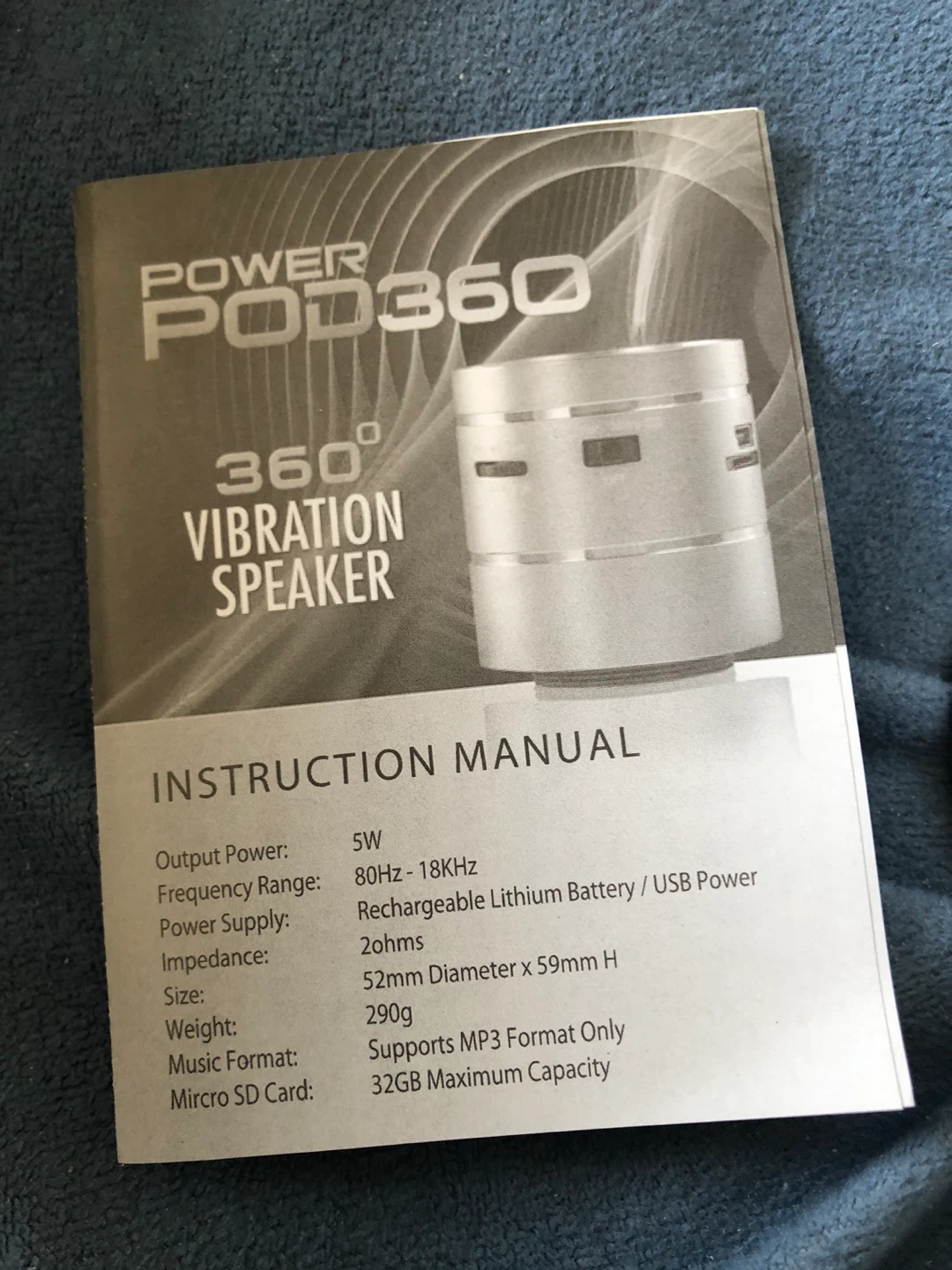 Power Pod 360 Vibration Speaker
