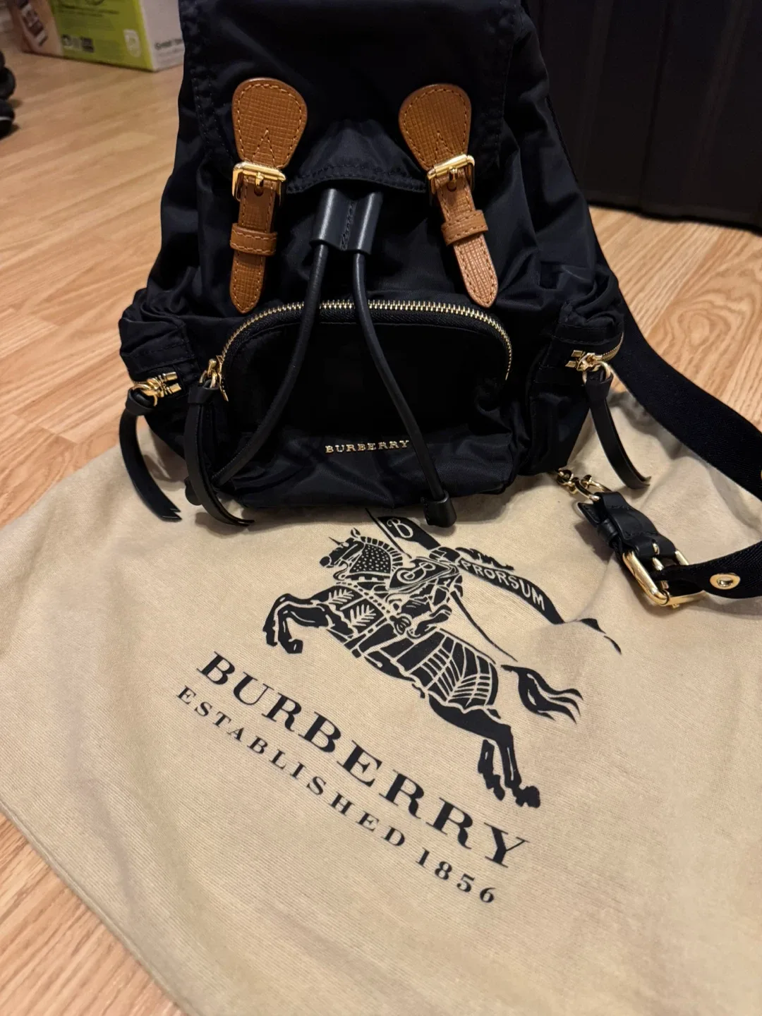 Authentic Burberry Black Nylon Backpack image indicator(2)