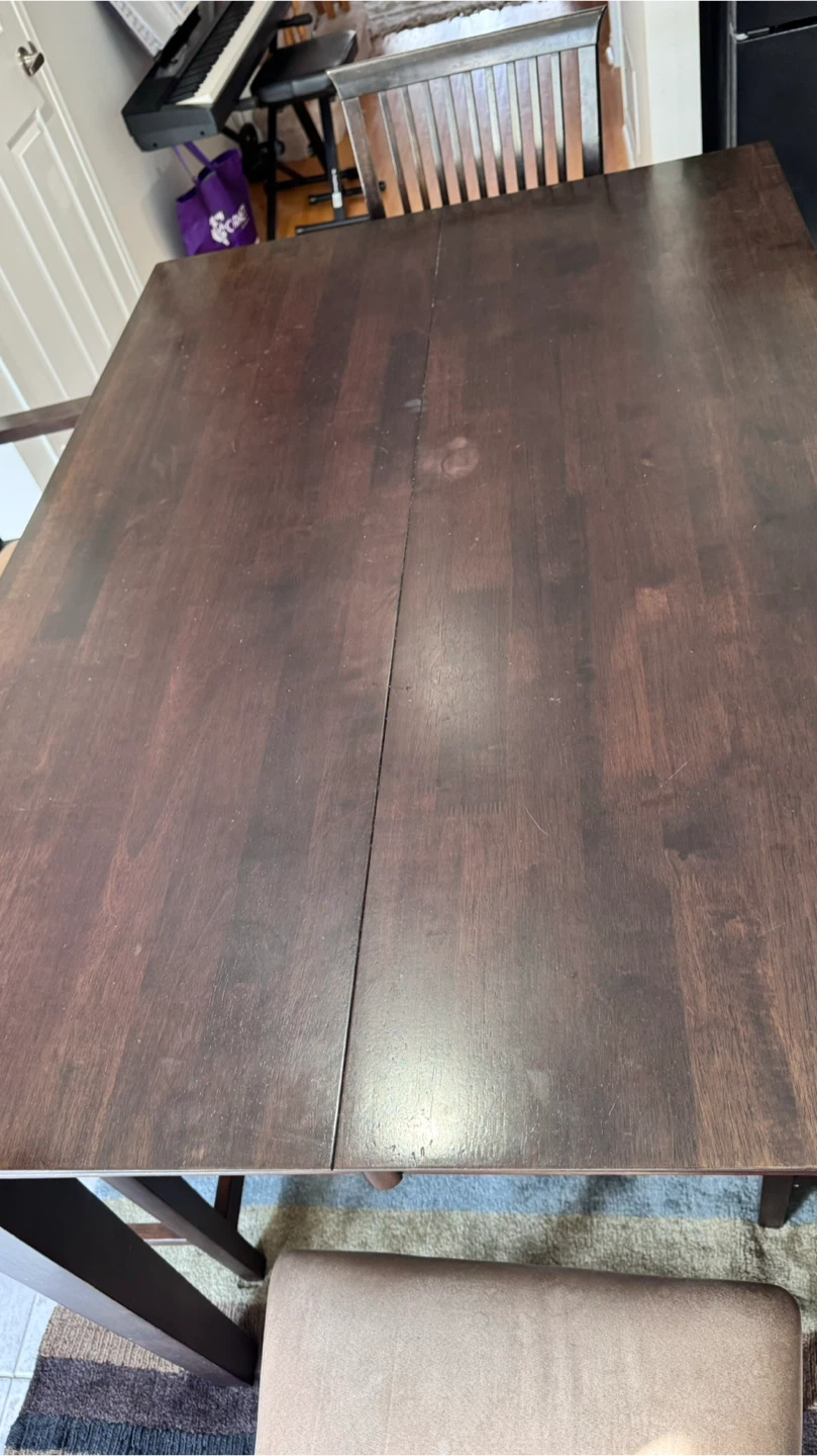Dark Brown Extendable Dining Table with Bench - photo 4