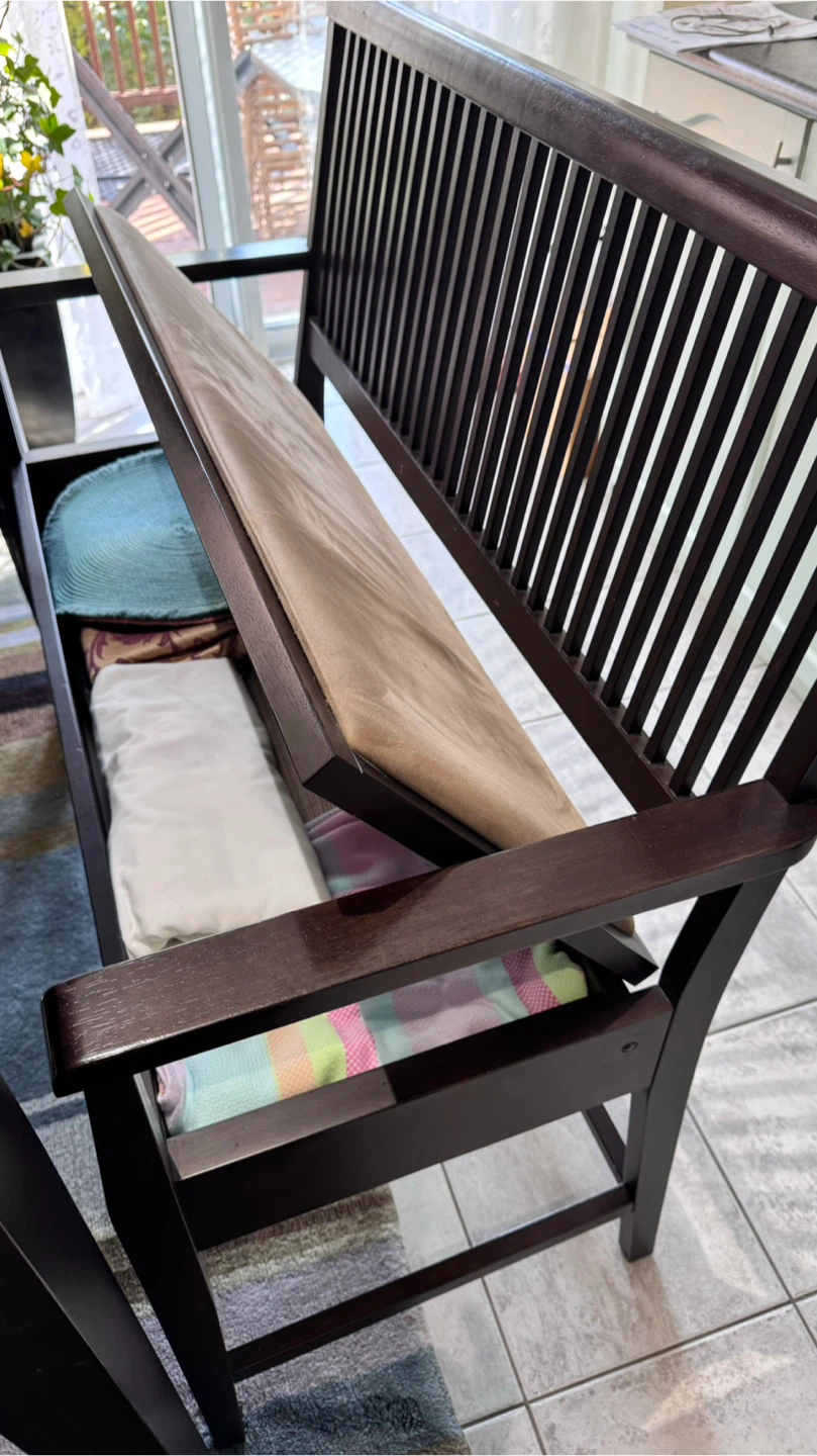 Dark Brown Extendable Dining Table with Bench - photo 5