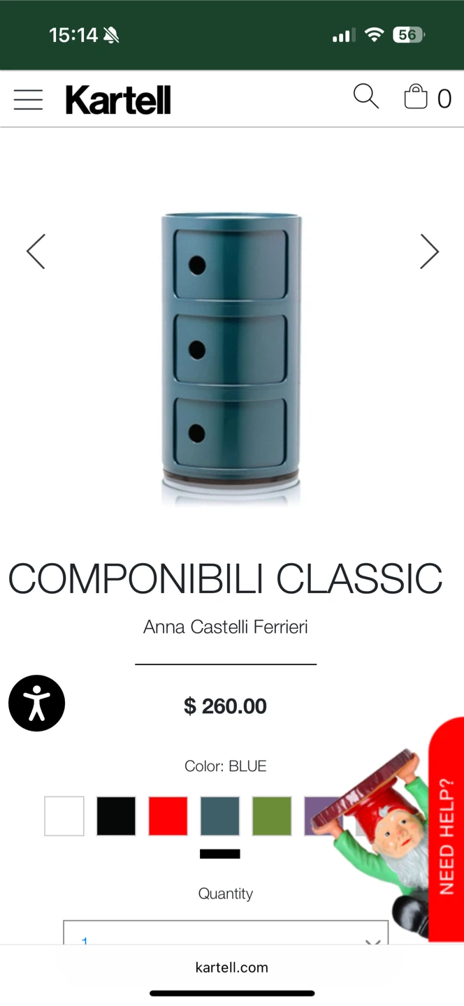 Kartell Componibili Classic Blue 3-Module Storage Unit - photo 3