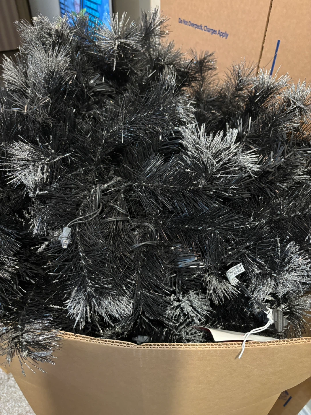 Black Christmas Tree with Lights