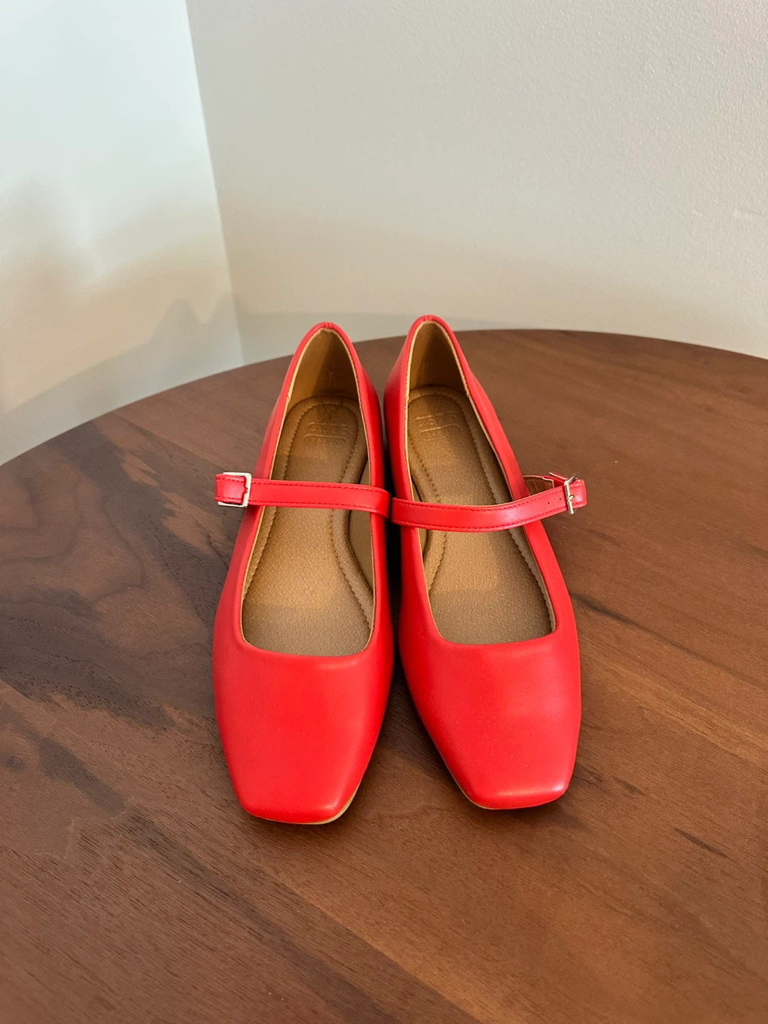 ASOS Red Square Toe Ballet Flats - Size 6