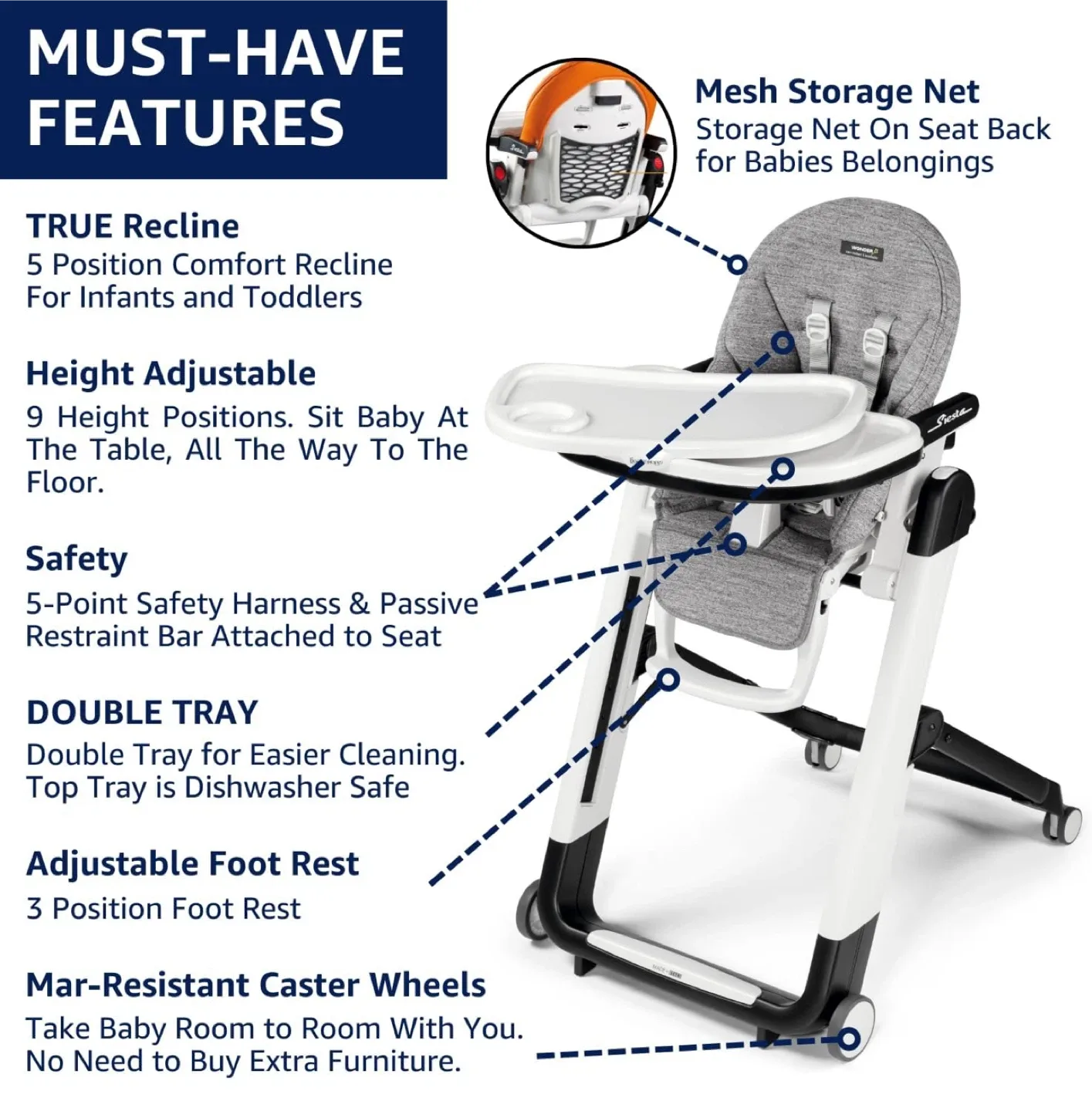 High Chair - With Black Seat Insert image indicator(3)