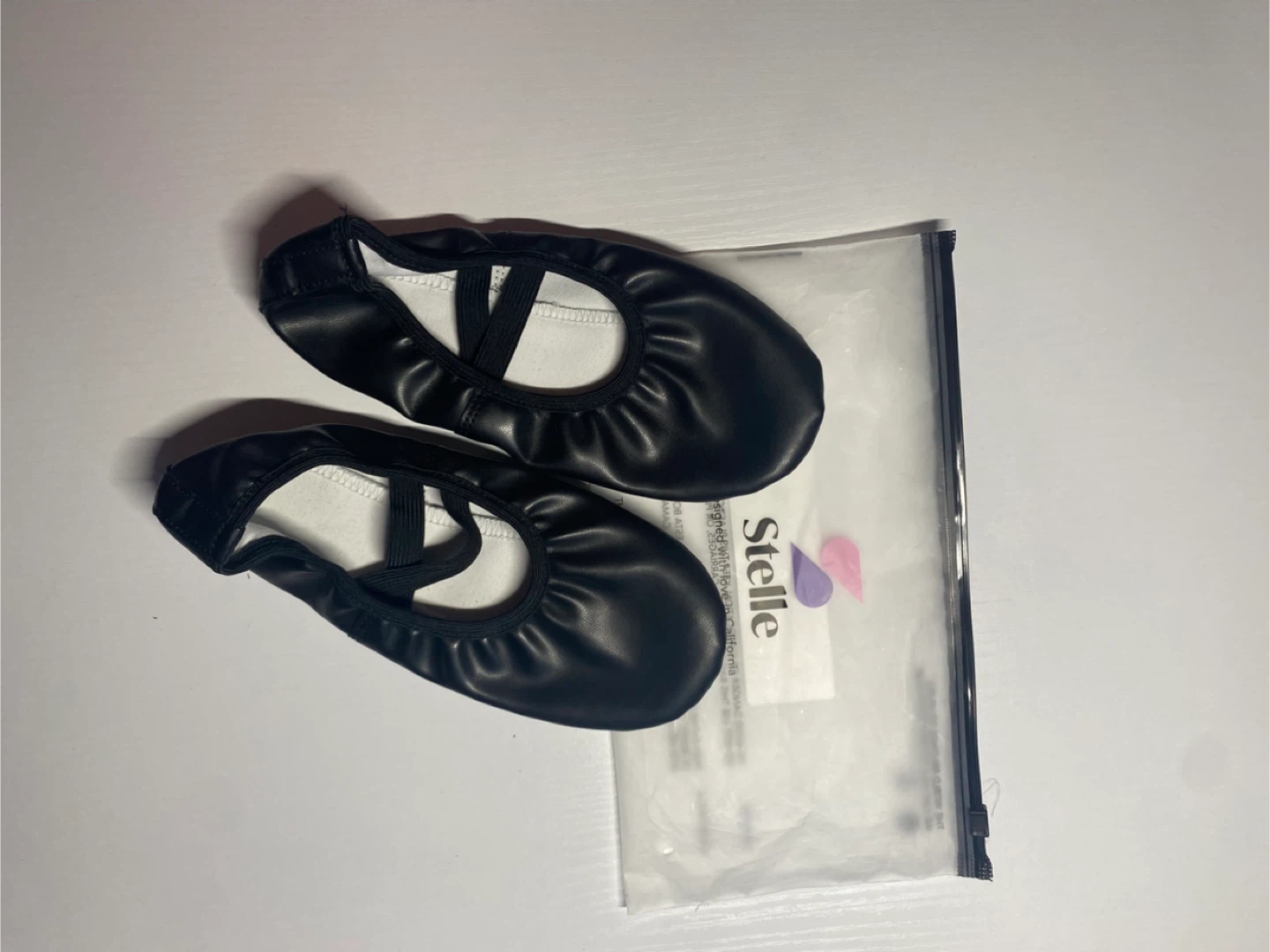 Stelle Black Leather Ballet Shoes - Size 3ML