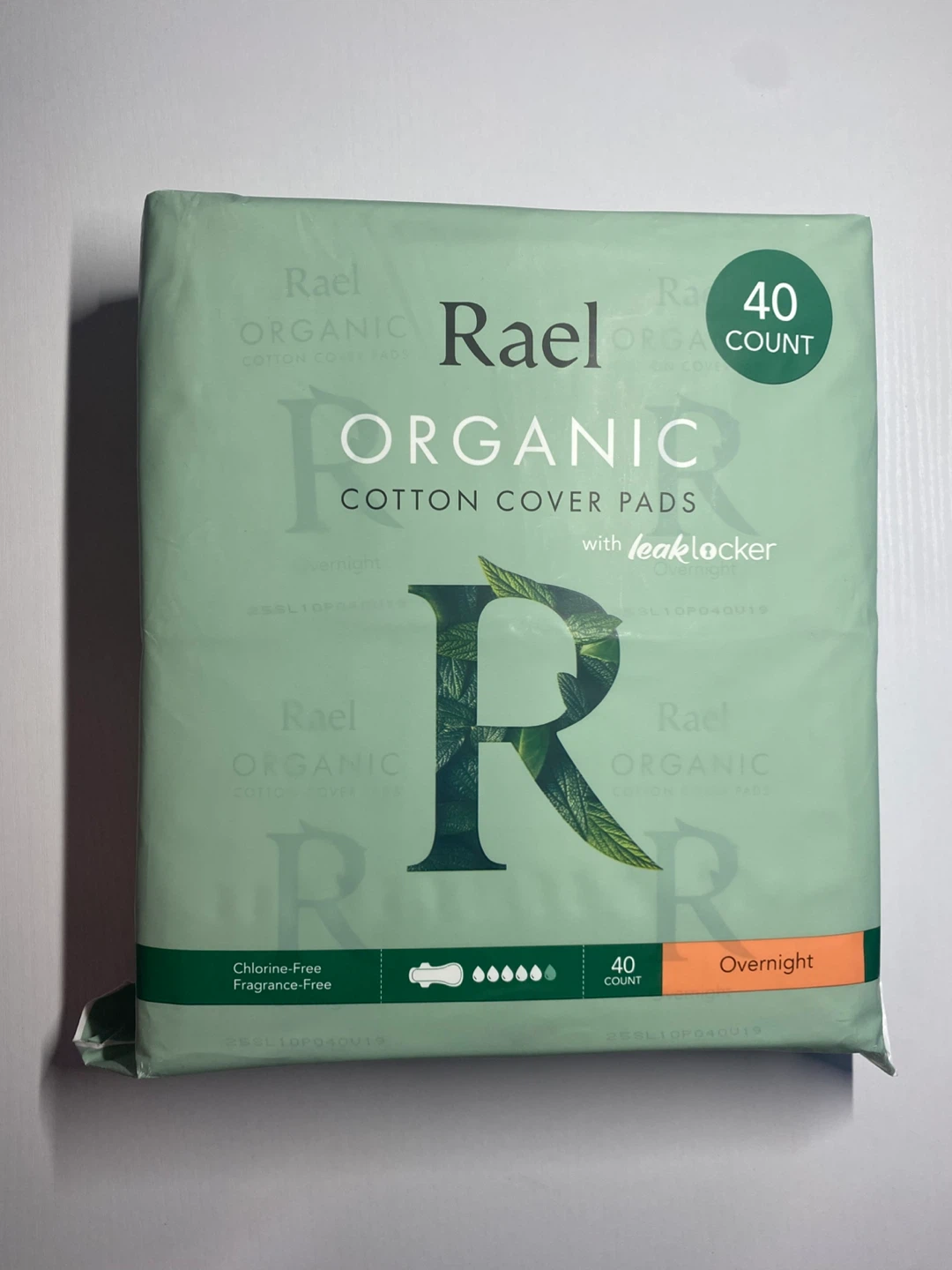 Rael Organic Cotton Cover Overnight Pads - 40 Count
