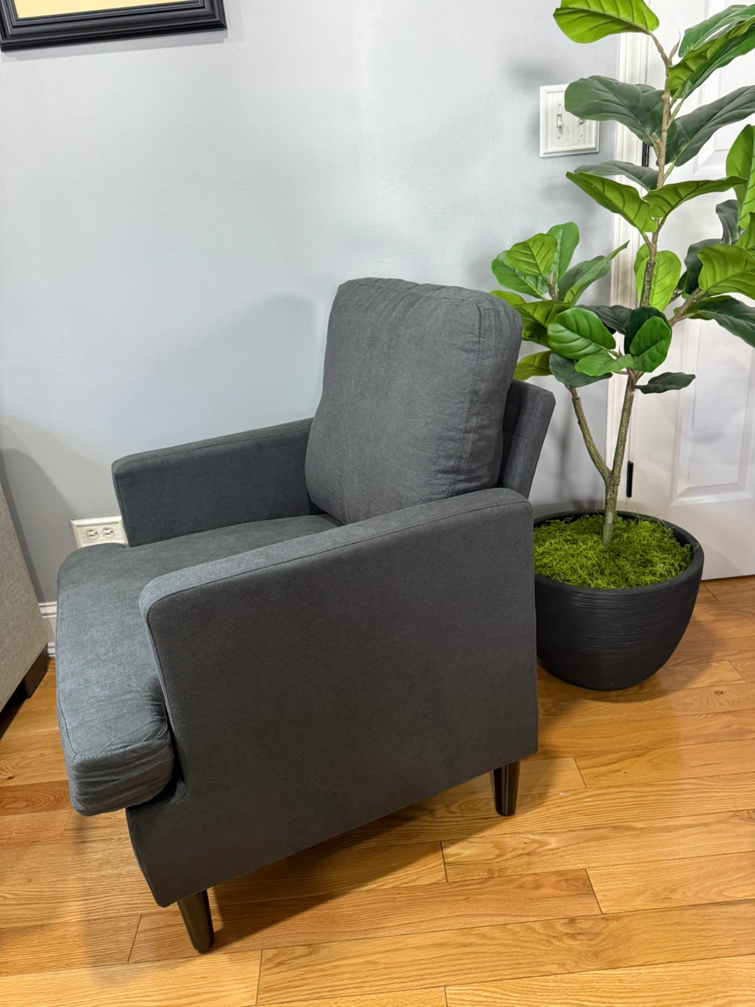 Dark Grey Accent Chair - Like New! - photo 3