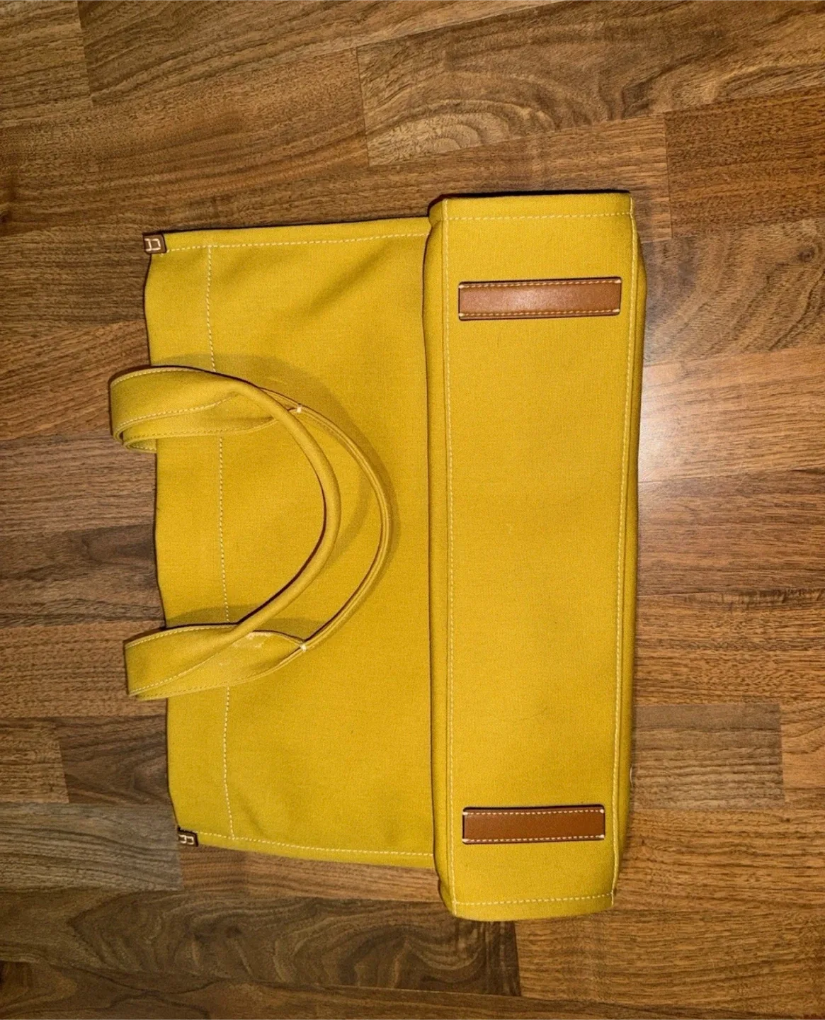 Tory Burch Yellow Canvas Tote Bag image indicator(3)