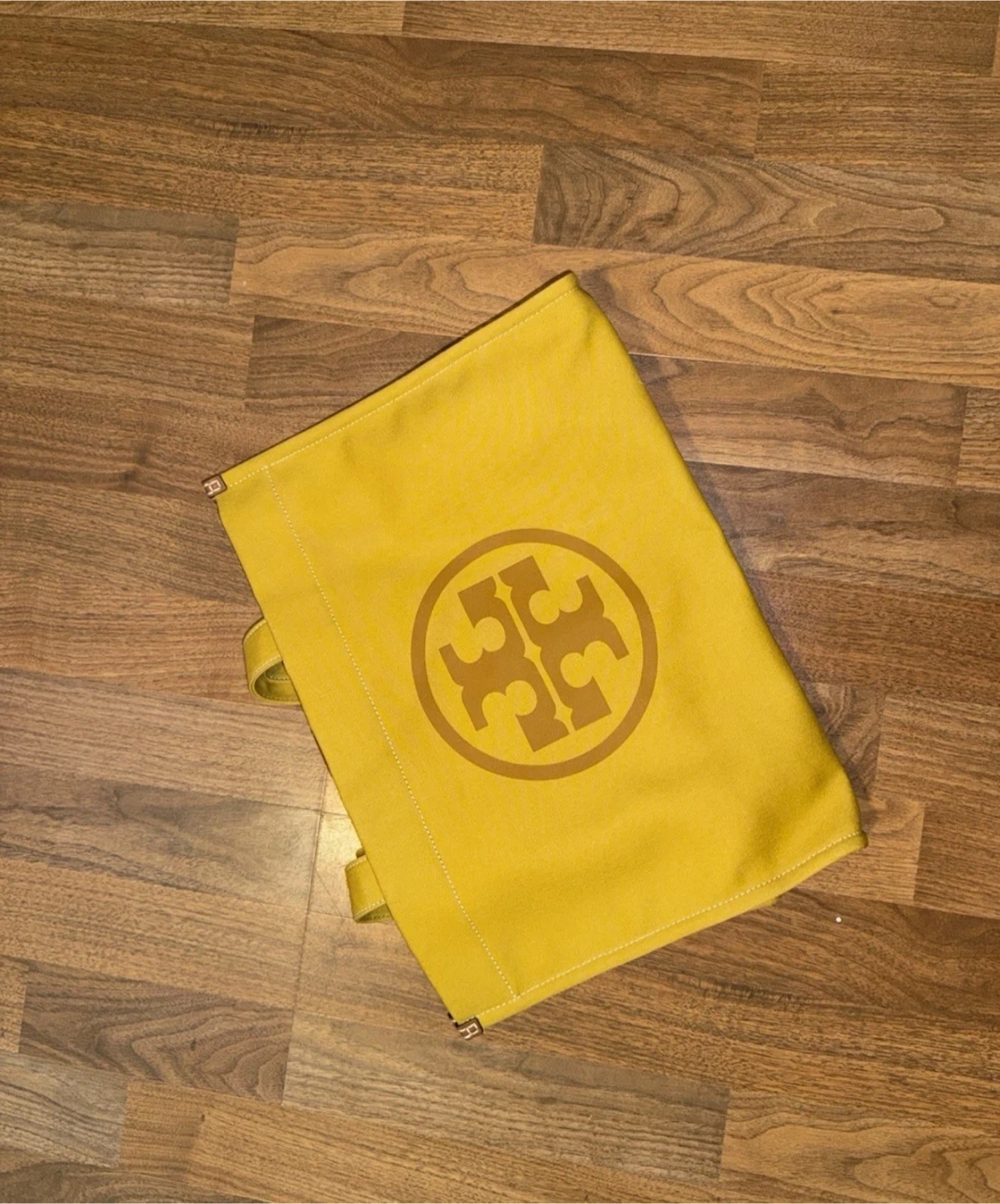 Tory Burch Yellow Canvas Tote Bag