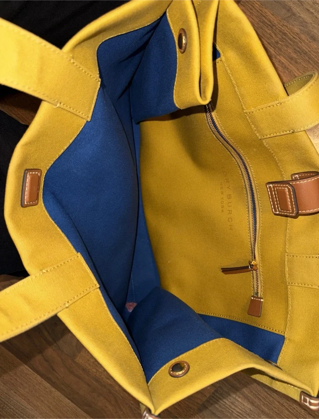 Tory Burch Yellow Canvas Tote Bag image indicator(2)