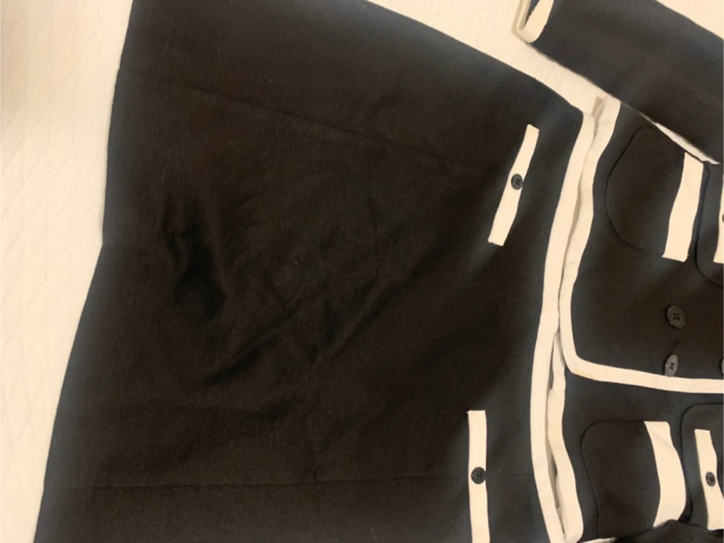 Zara Basic Black & White Skirt Suit - Size L image indicator(3)