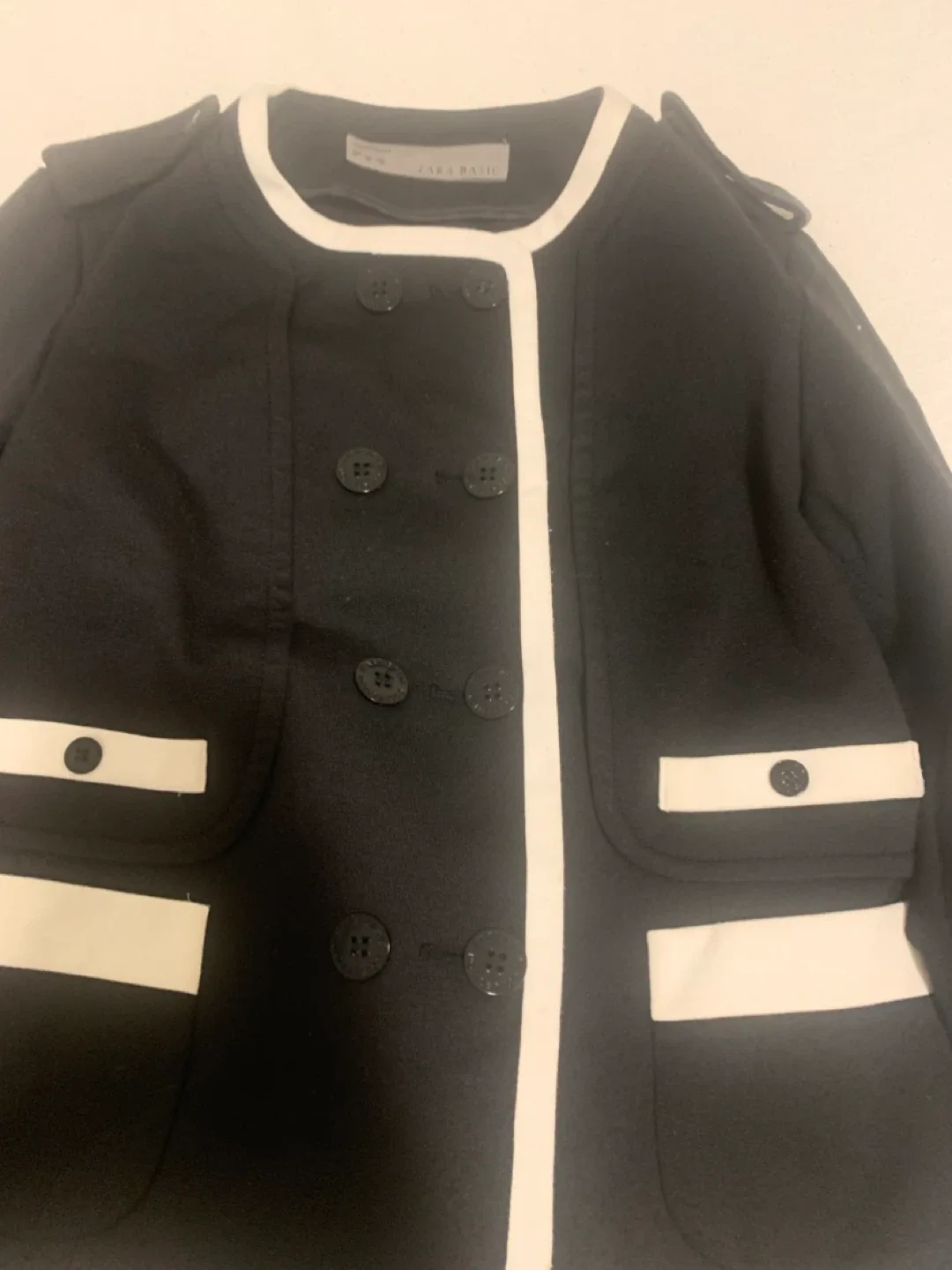 Zara Basic Black & White Skirt Suit - Size L image indicator(2)