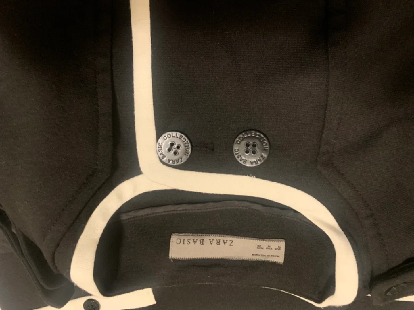 Zara Basic Black & White Skirt Suit - Size L image indicator(5)