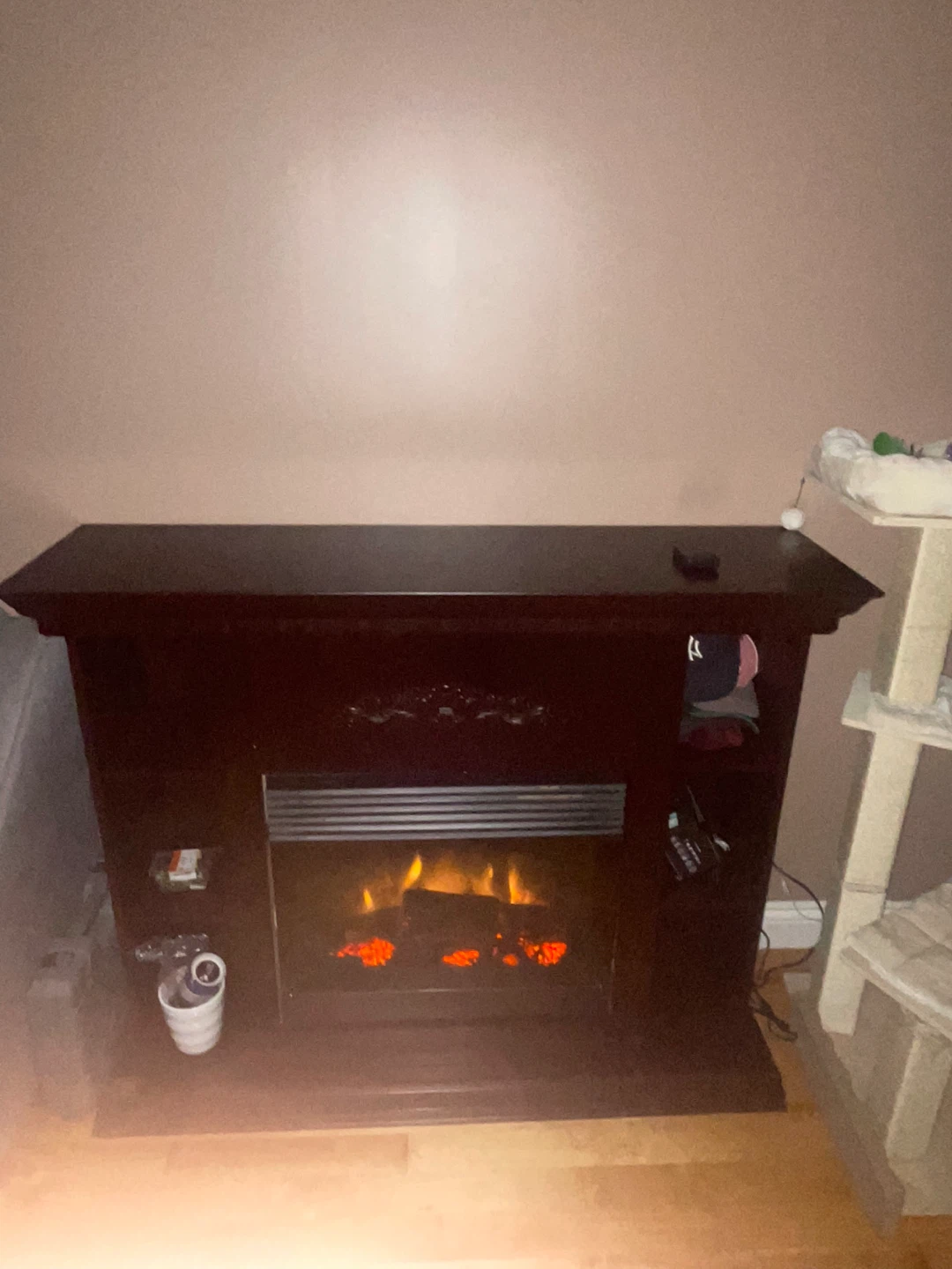 Electric Fireplace with Mantel & Shelves - photo 3