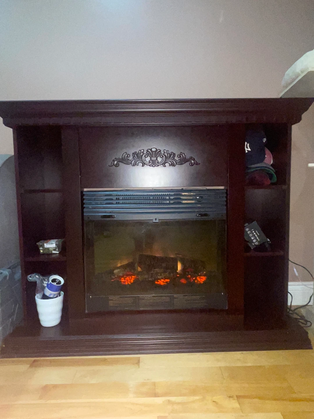 Electric Fireplace with Mantel & Shelves - photo 2