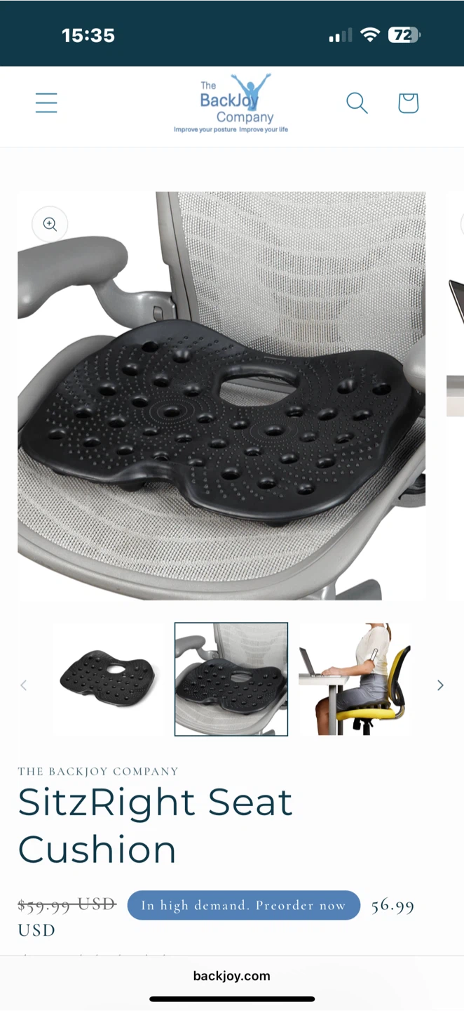 Backjoy SitzRight Seat Cushion - Posture Support