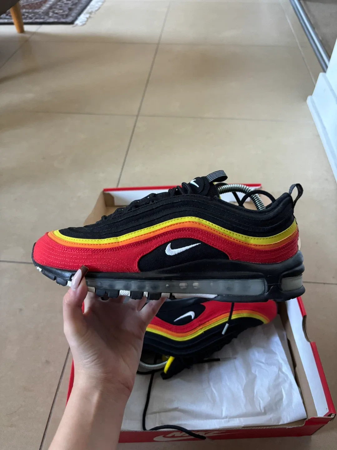 Nike Air Max 97 QS Black/White-Chile Red, Size 8.5 image indicator(2)