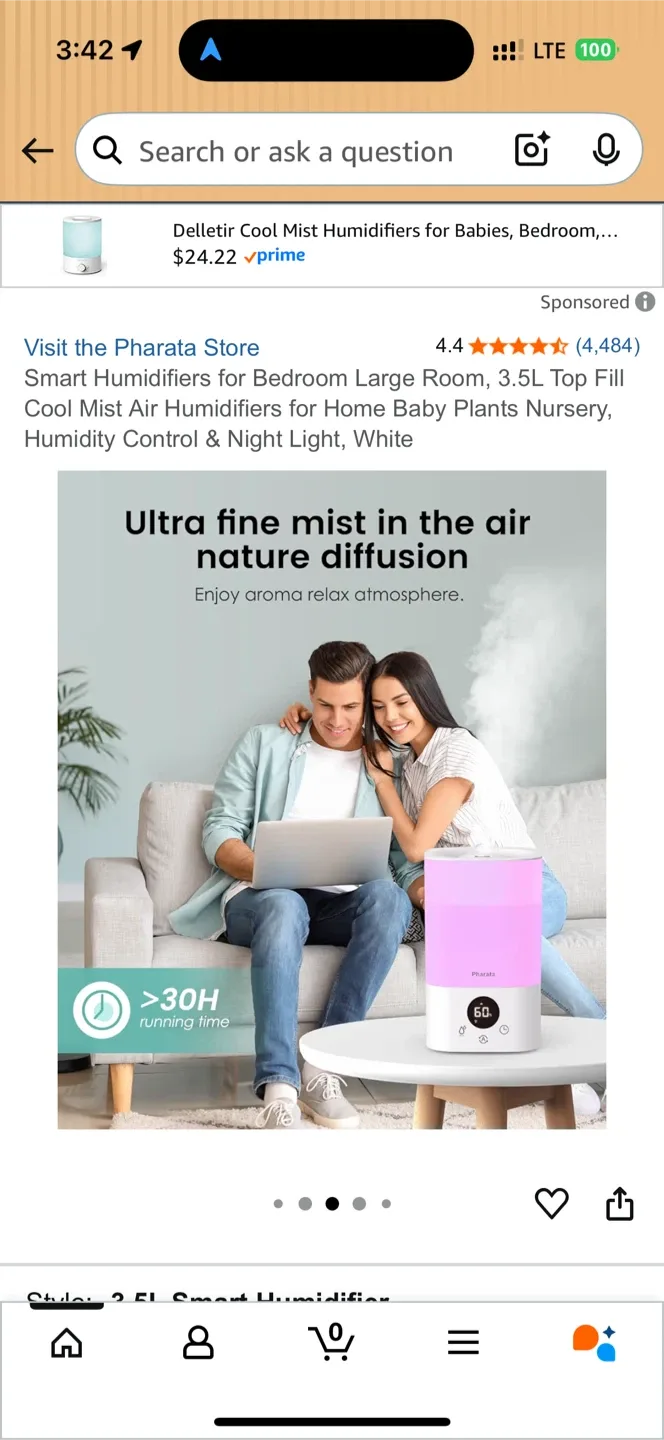 Pharata Cool Mist Humidifier - 3.5 Liters image indicator(3)