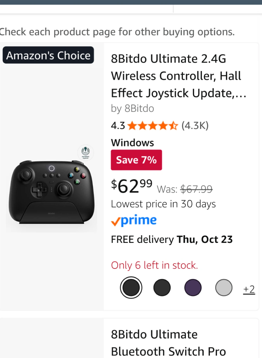 8Bitdo Ultimate 2.4G Wireless Controller - Black