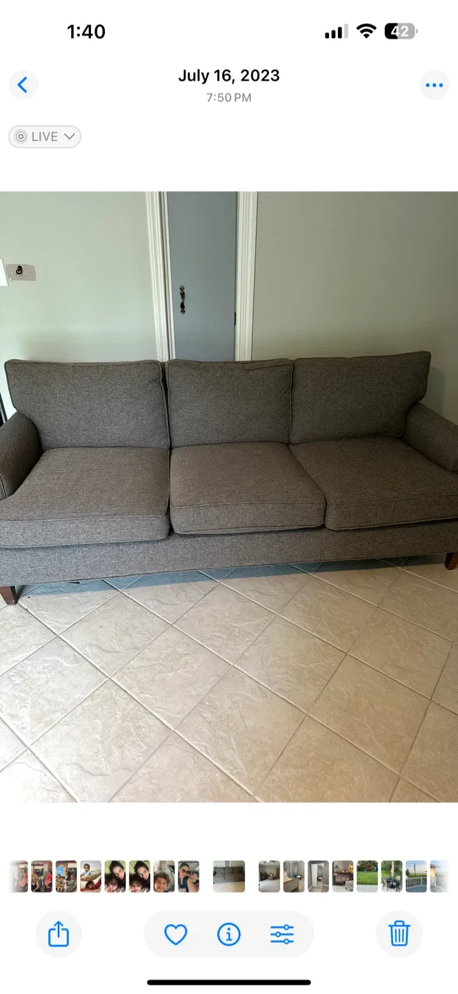 Comfortable Grey Sofa and Armchair Set