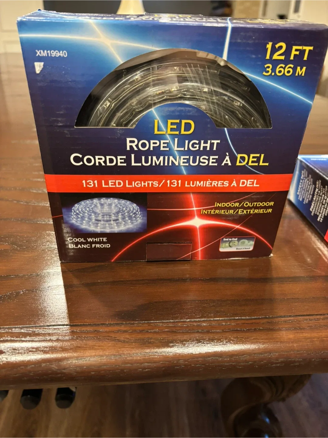 LED Rope Lights - Cool White & Red - 12 FT