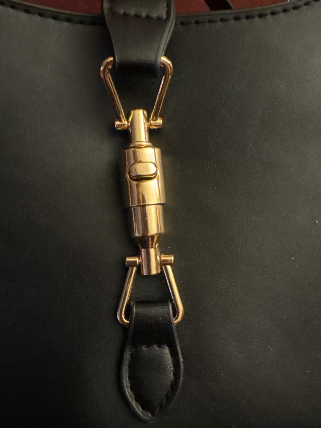 NEW Black vegan Shoulder Bag with Gold Hardware - photo 3