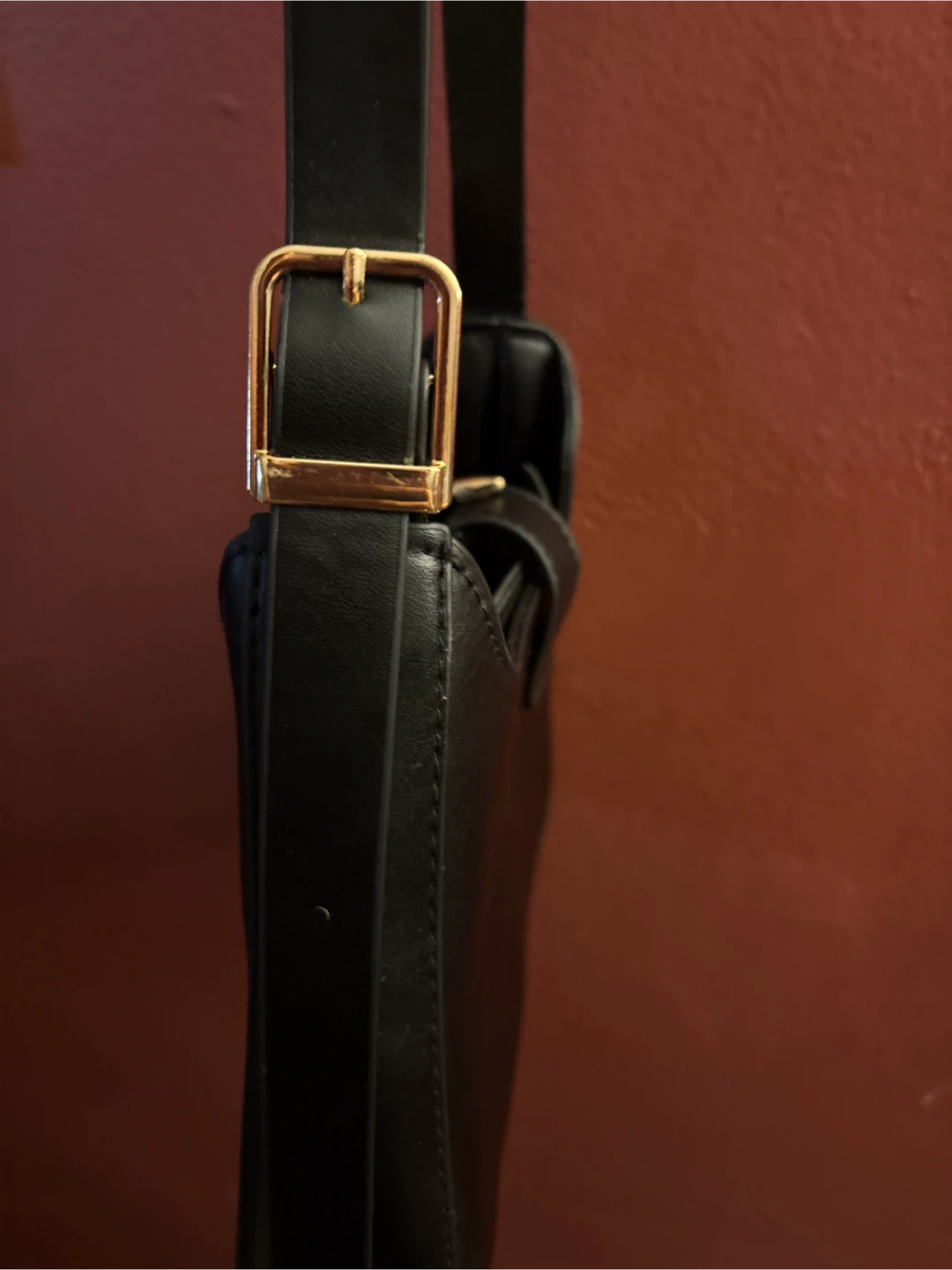 NEW Black vegan Shoulder Bag with Gold Hardware - photo 5