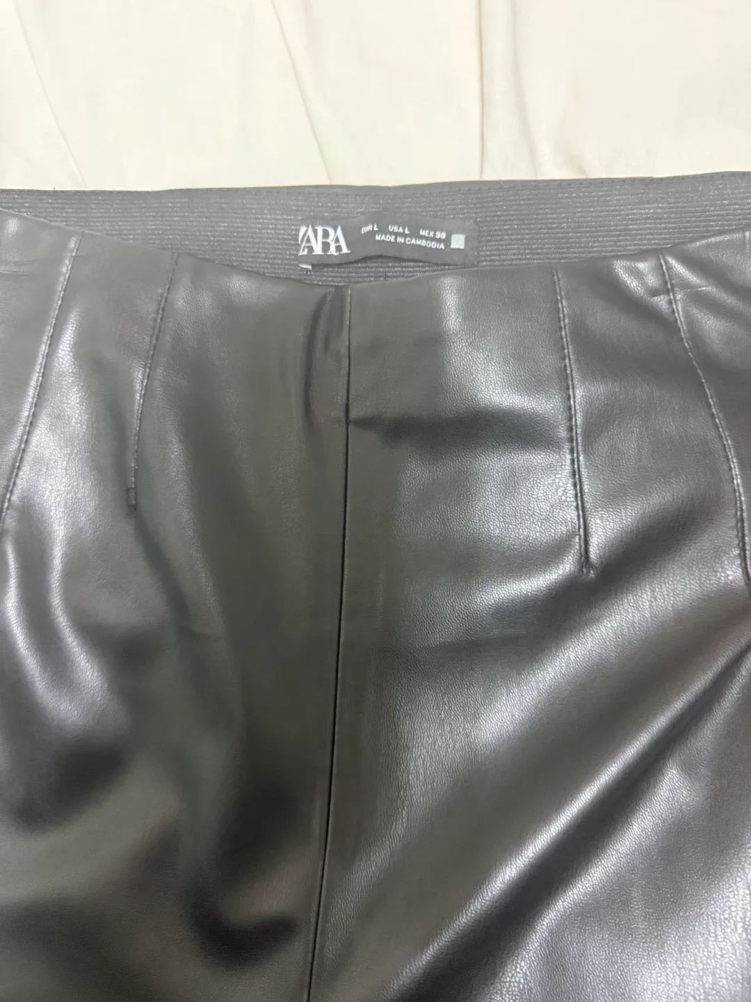 Zara Faux Leather Pants - Size L thumbnail