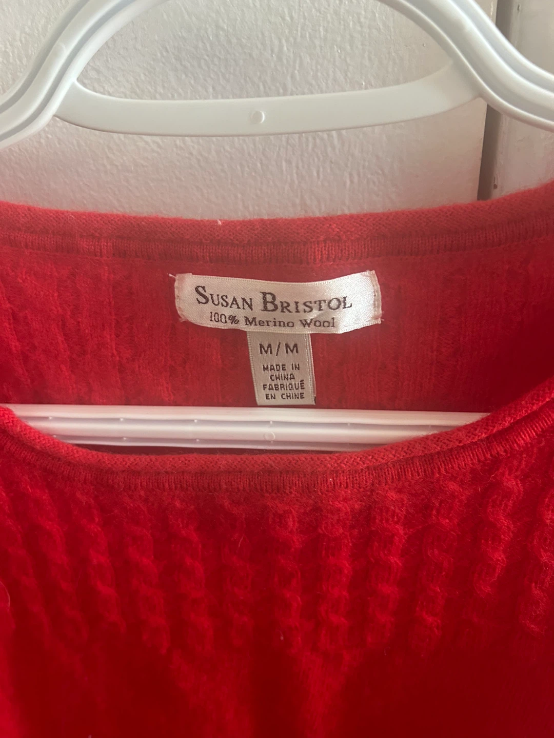 Susan Bristol Red Merino Wool Sweater - M - photo 2