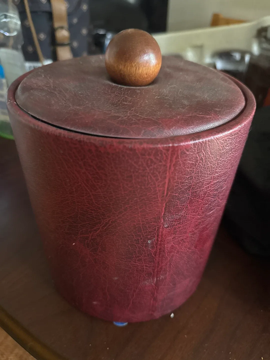 🥕Red Leather Ice Bucket