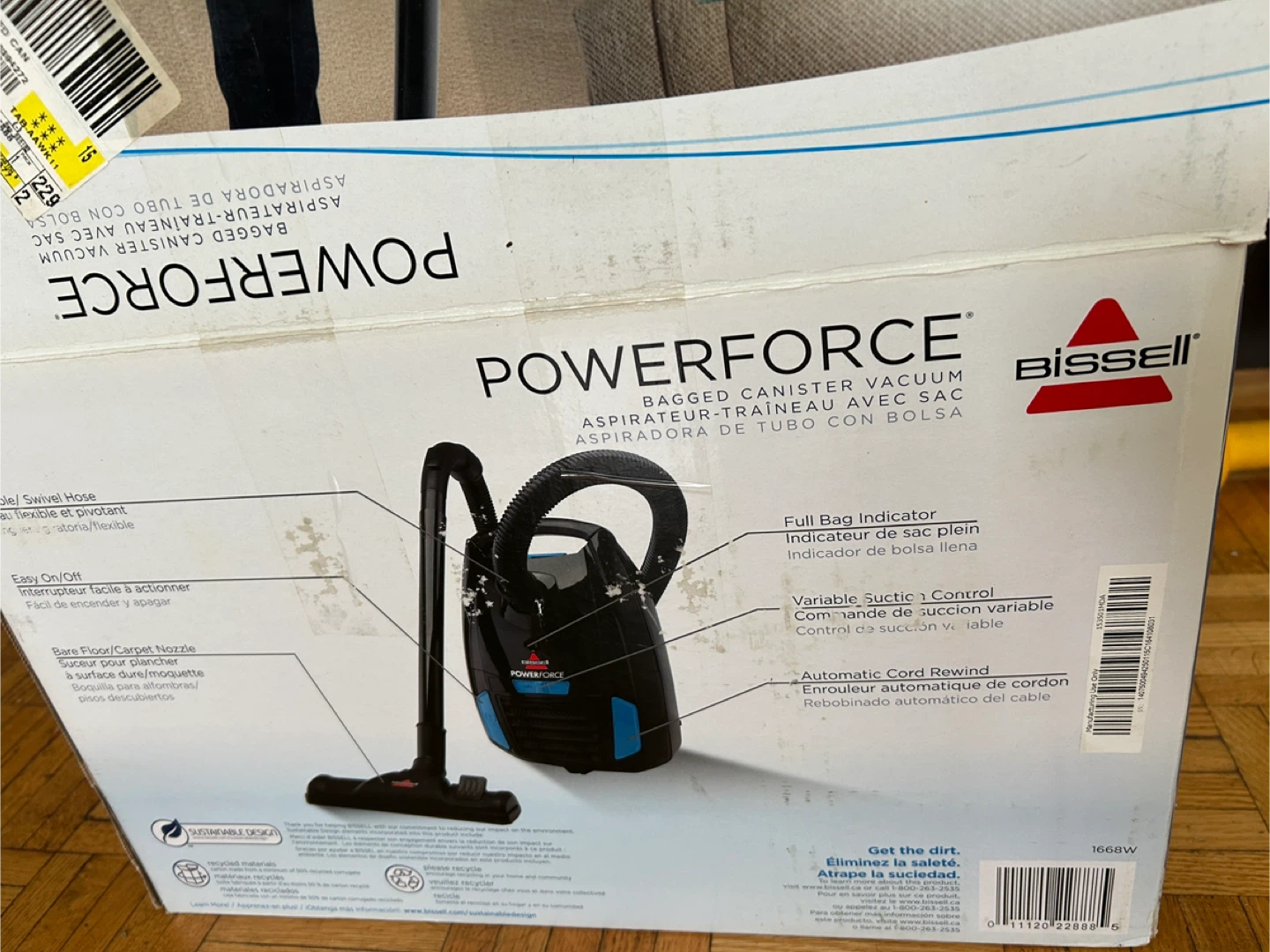 Bissell PowerForce Bagged Canister Vacuum - photo 2