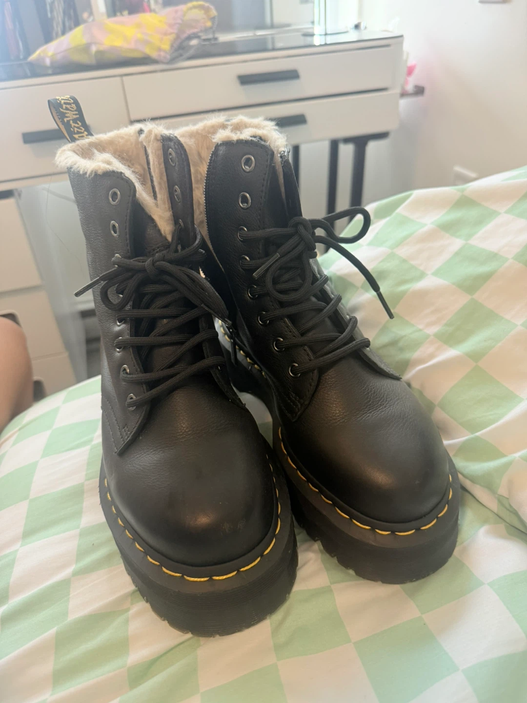 Dr. Martens Jadon FL Black Platform Boots - US 7 - photo 3