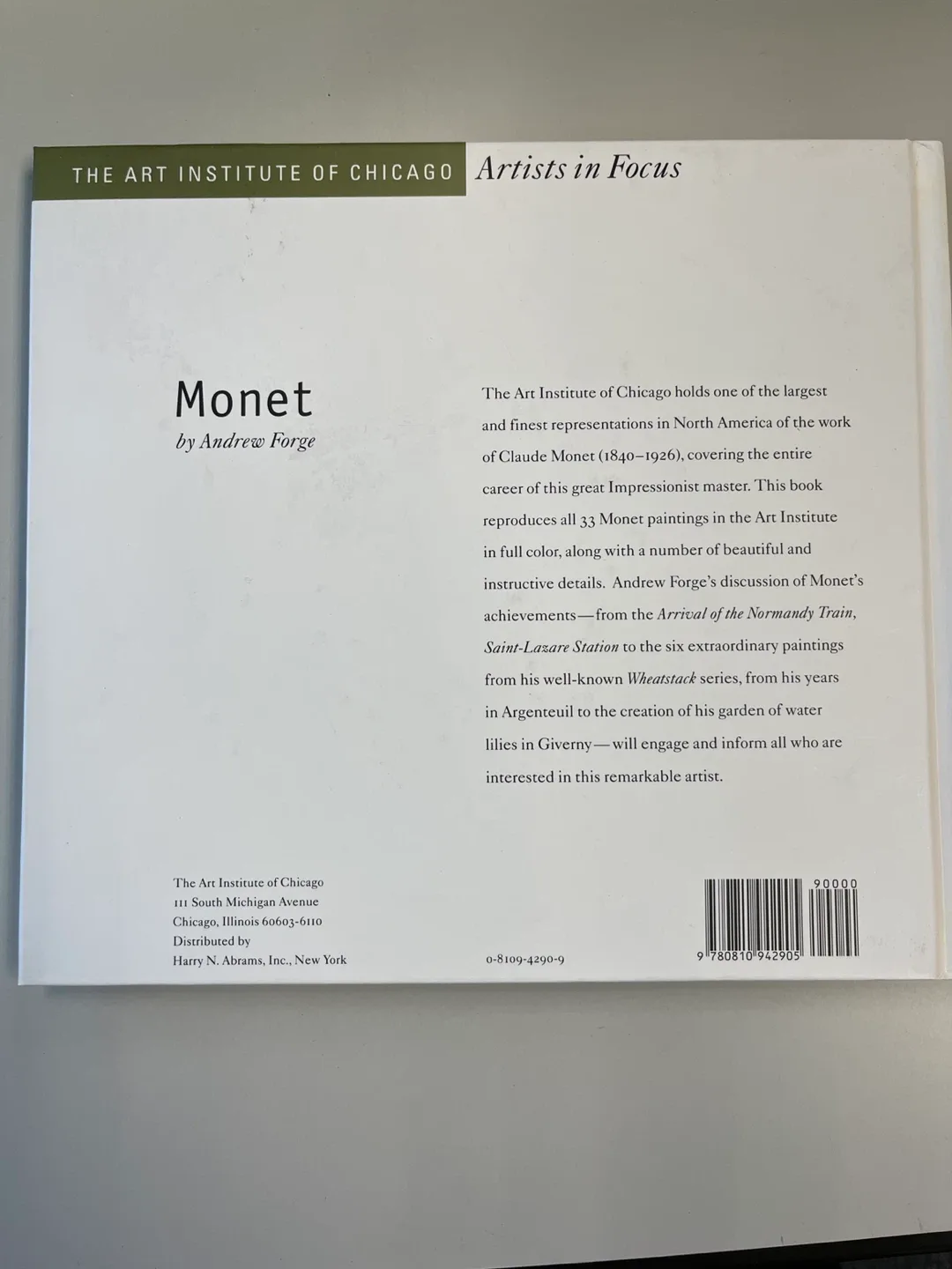 Monet by Andrew Forge - Art Institute of Chicago image indicator(7)