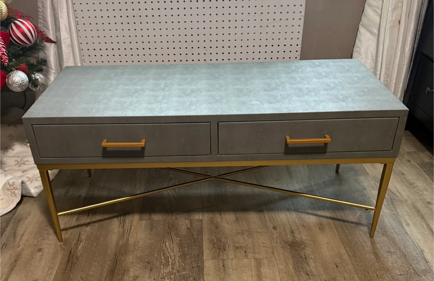 Grey Coffee Table with Gold Legs - photo 2