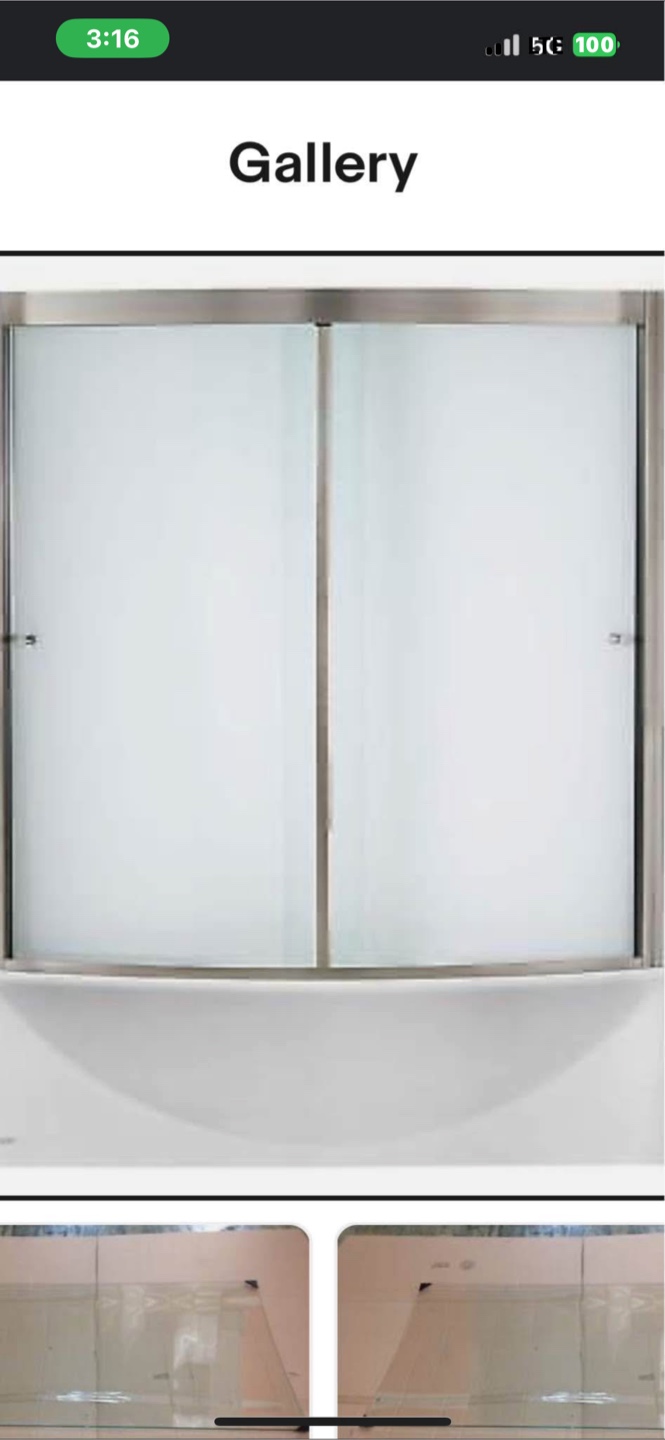 American Standard Ovation Curved Bath Tub Door