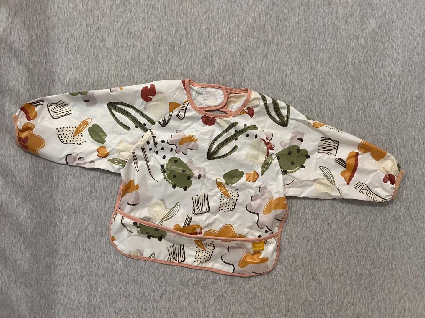 Long Sleeve Baby Bib - Floral Pattern
