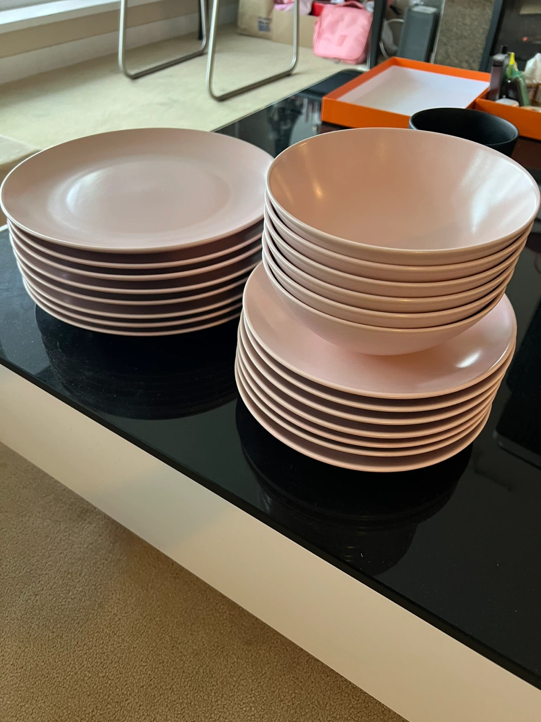 Pink Dinnerware Set (Plates & Bowls)
