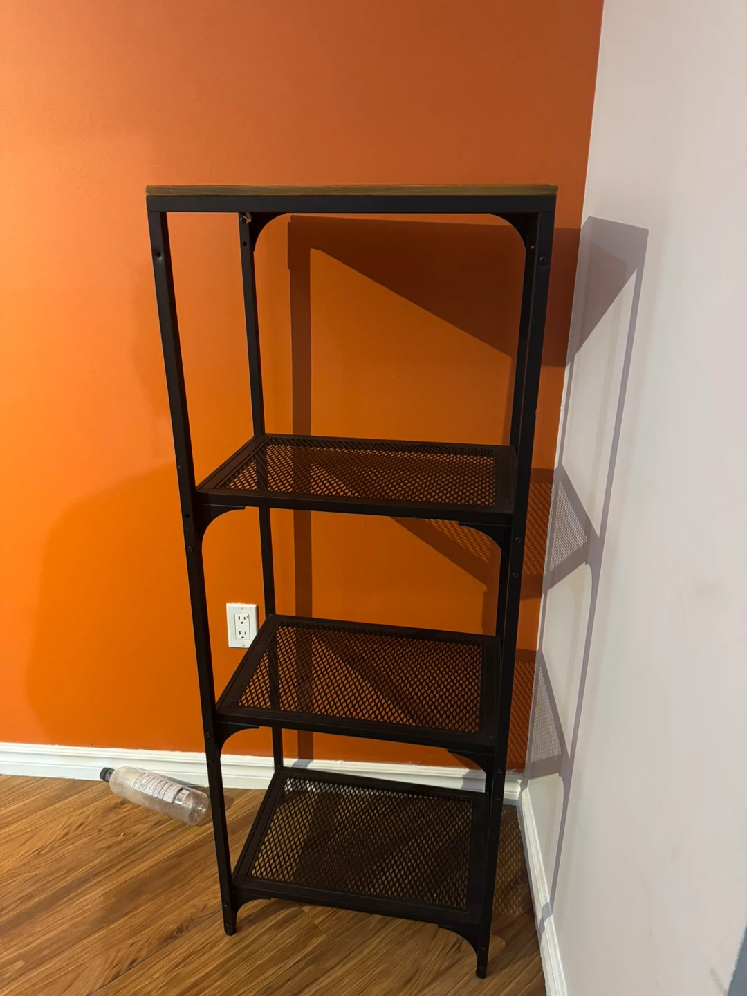 IKEA FJALLBO Black Metal & Wood Shelf Unit - photo 2