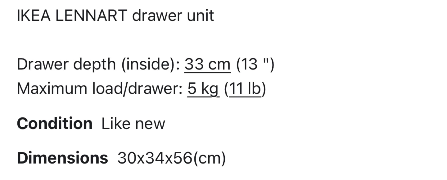 IKEA LENNART Drawer Unit - Like New! - photo 3