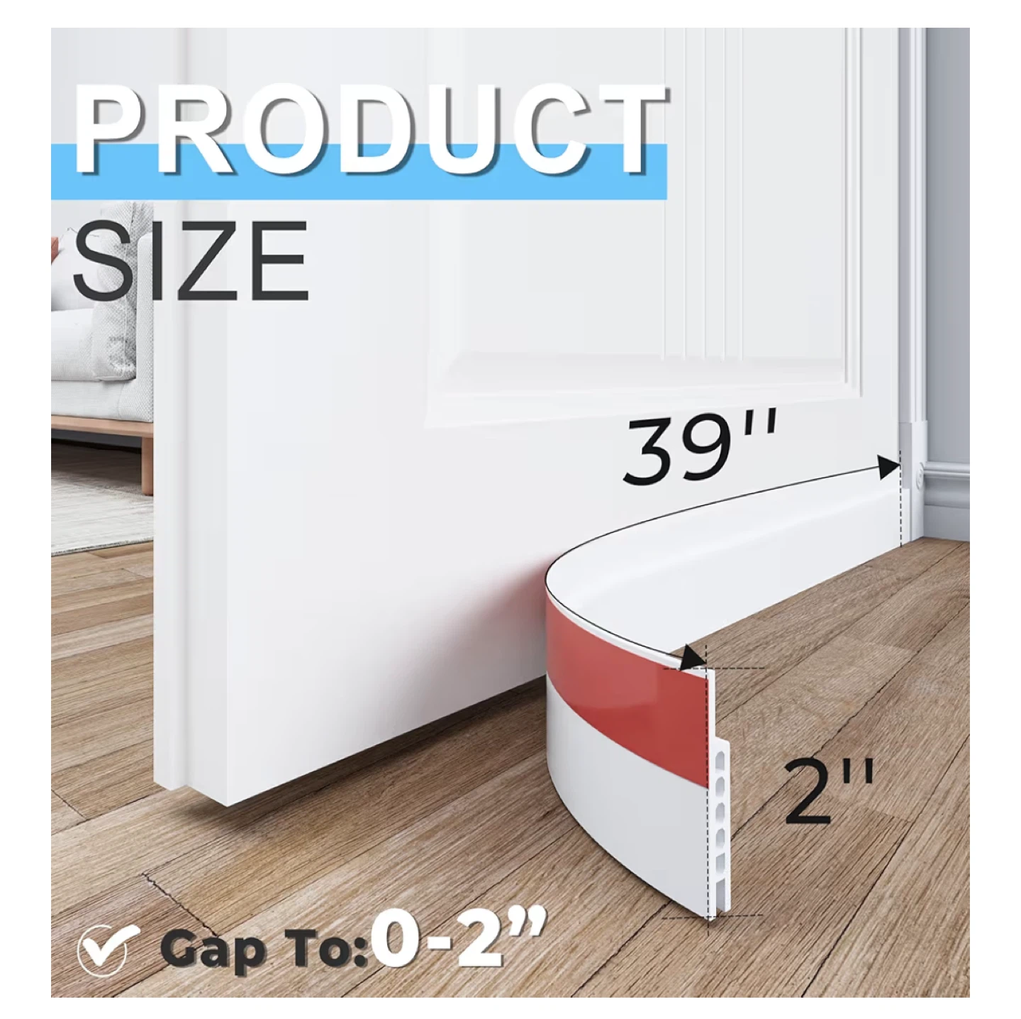 Door Draft Stopper, 39" 2pack