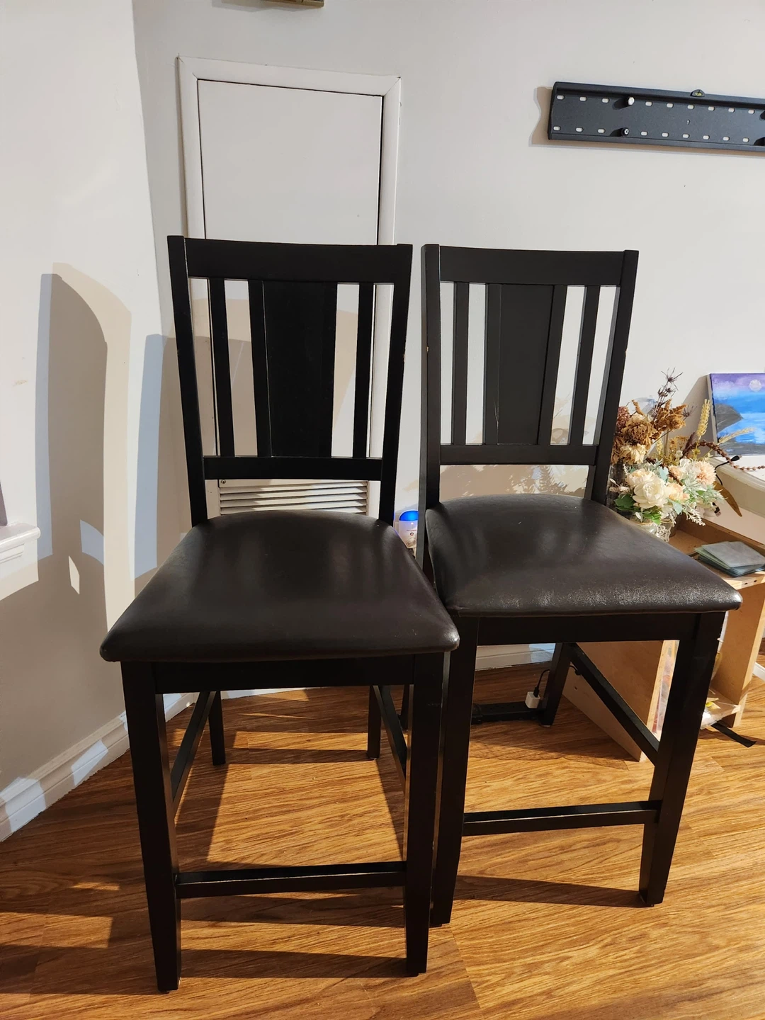 Set of 2 Black high chairs